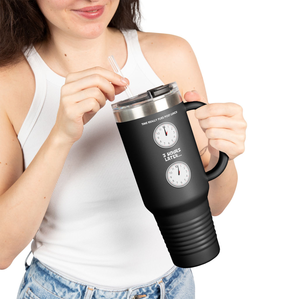 Post Lunch Woe Travel Mug – Dark Humor Afternoon Slump Tumbler
