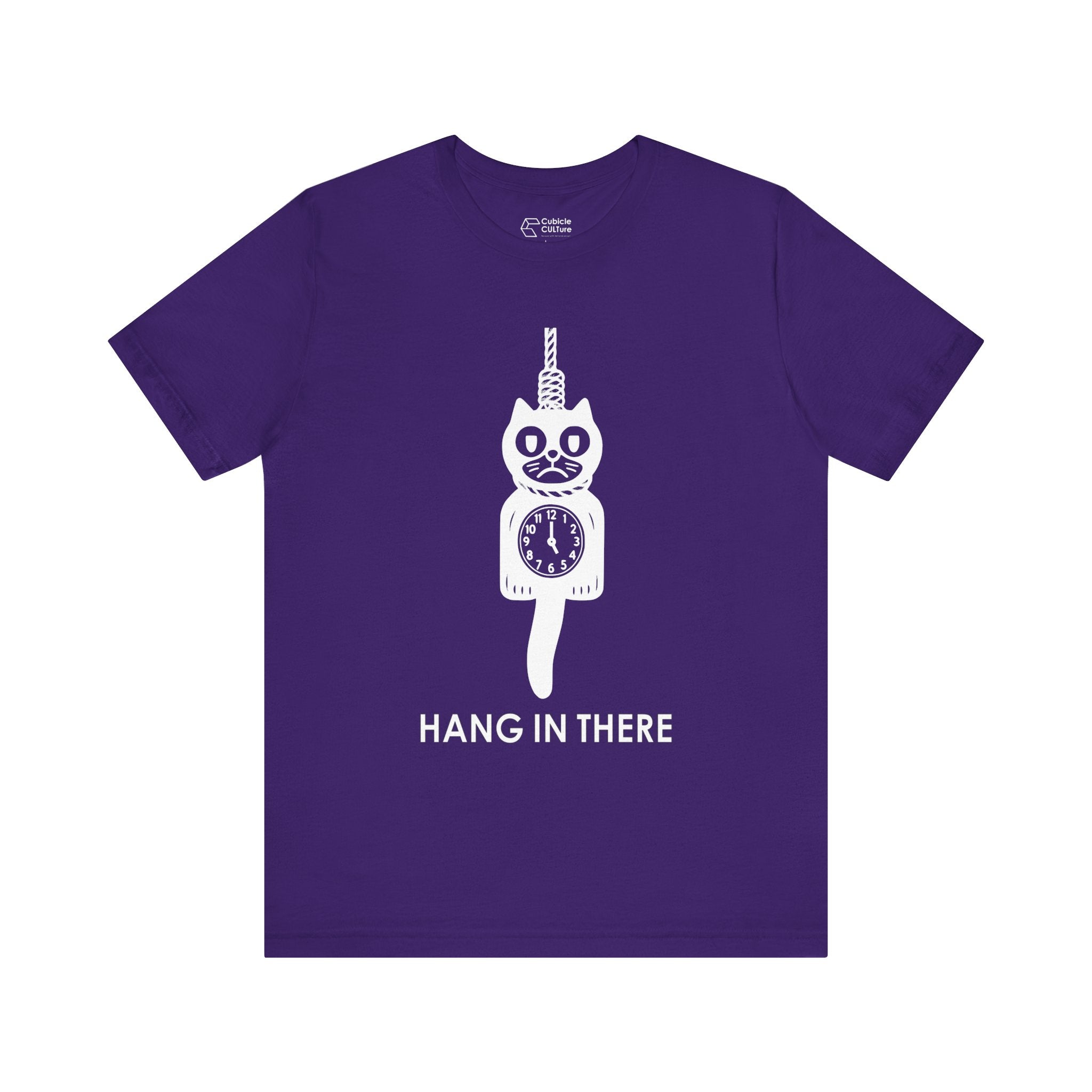 Hang In There T-Shirt – Dark Humor Cat Clock Parody Graphic Tee