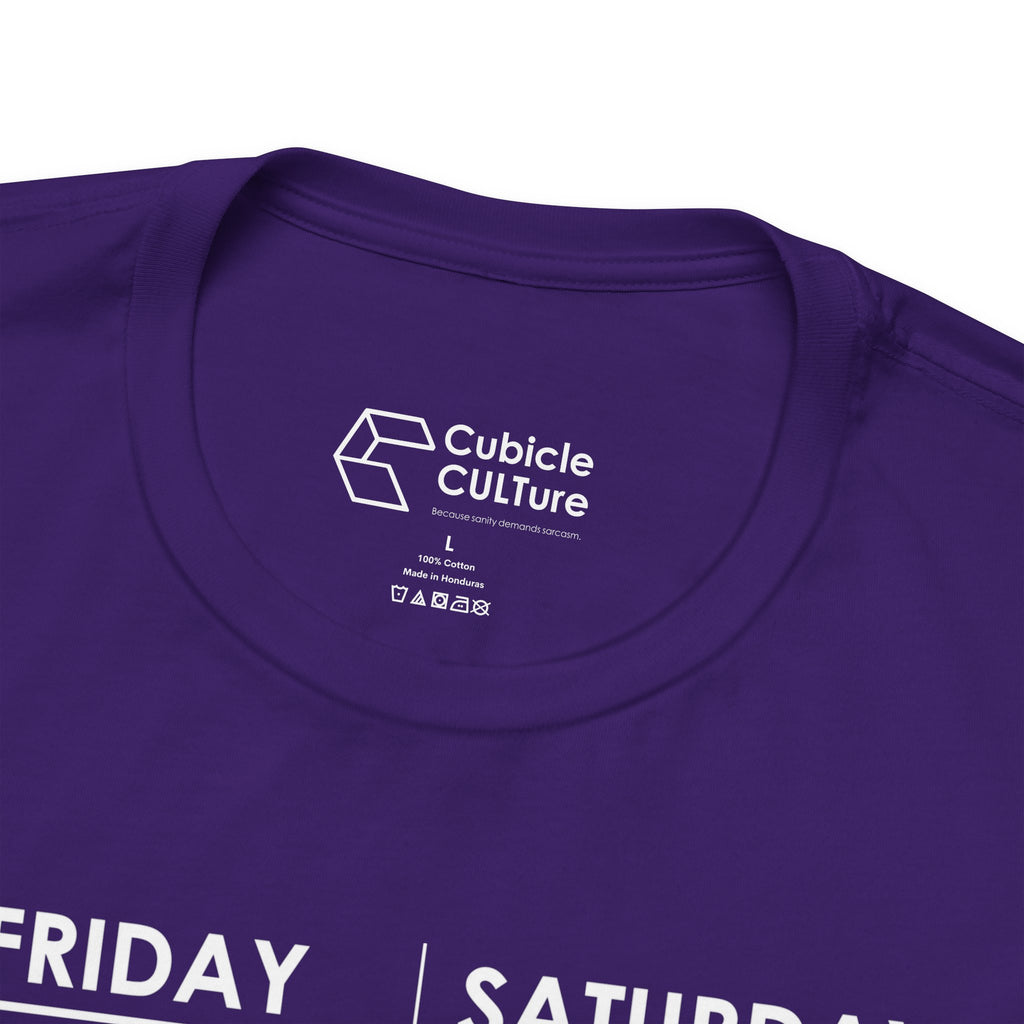 Weekend Cliff Comic T-Shirt – Dark Humor Friday to Monday Survival Graphic Tee