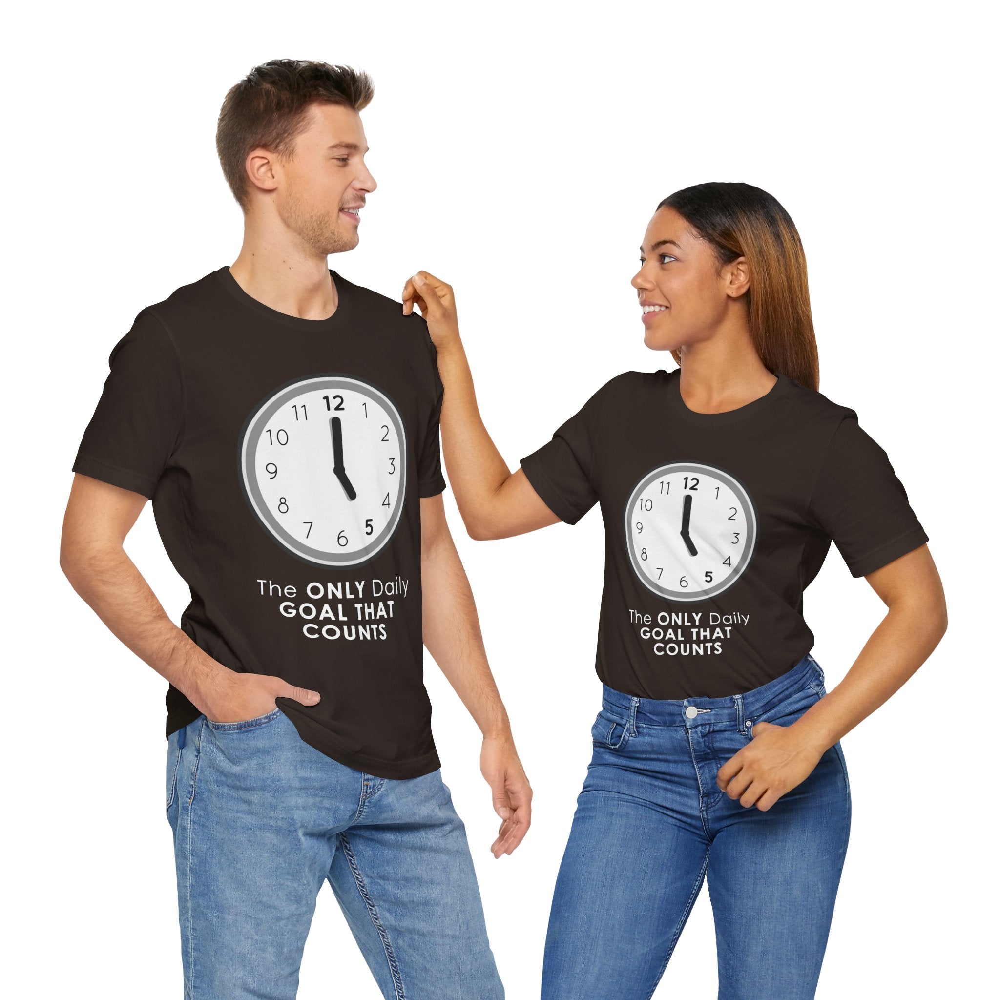 5 O’Clock Daily Goal T-Shirt – Dark Humor Office Survival Graphic Tee
