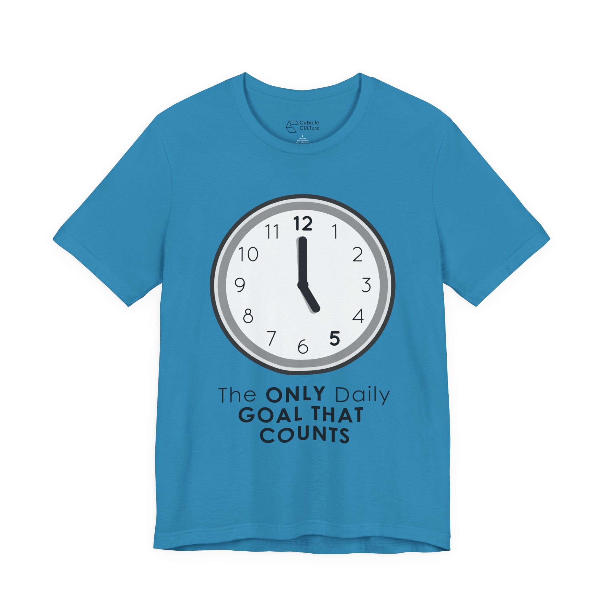5 O’Clock Daily Goal T-Shirt – Dark Humor Office Survival Graphic Tee