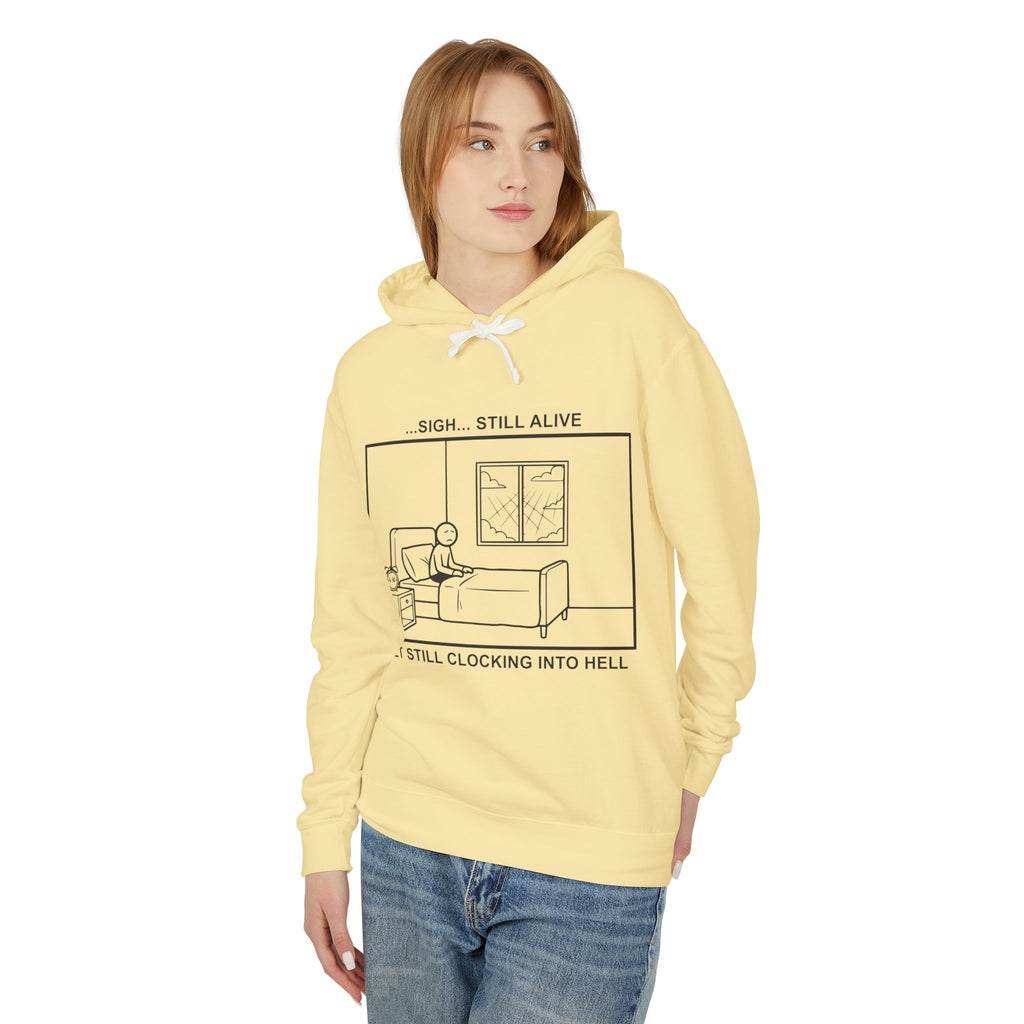 Every Morning — Clocking into Hell – Cliffverse Office Humor Hoodie for Corporate Survivors
