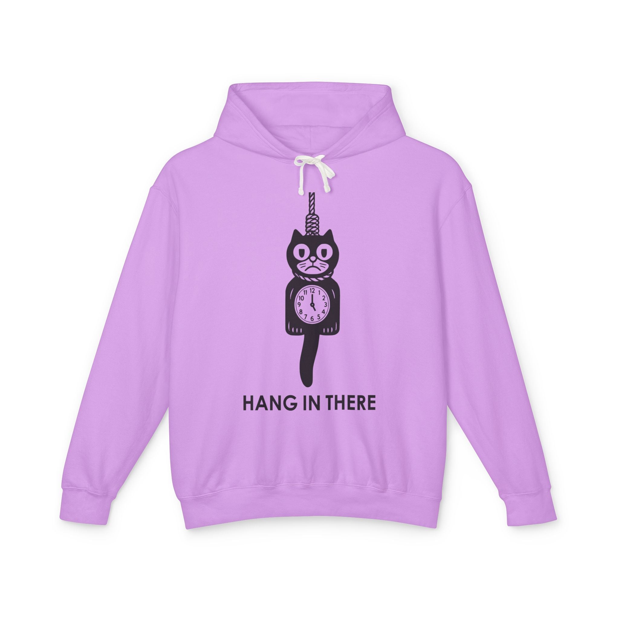 Hang In There Hoodie – Dark Humor Cat Clock Parody Sweatshirt