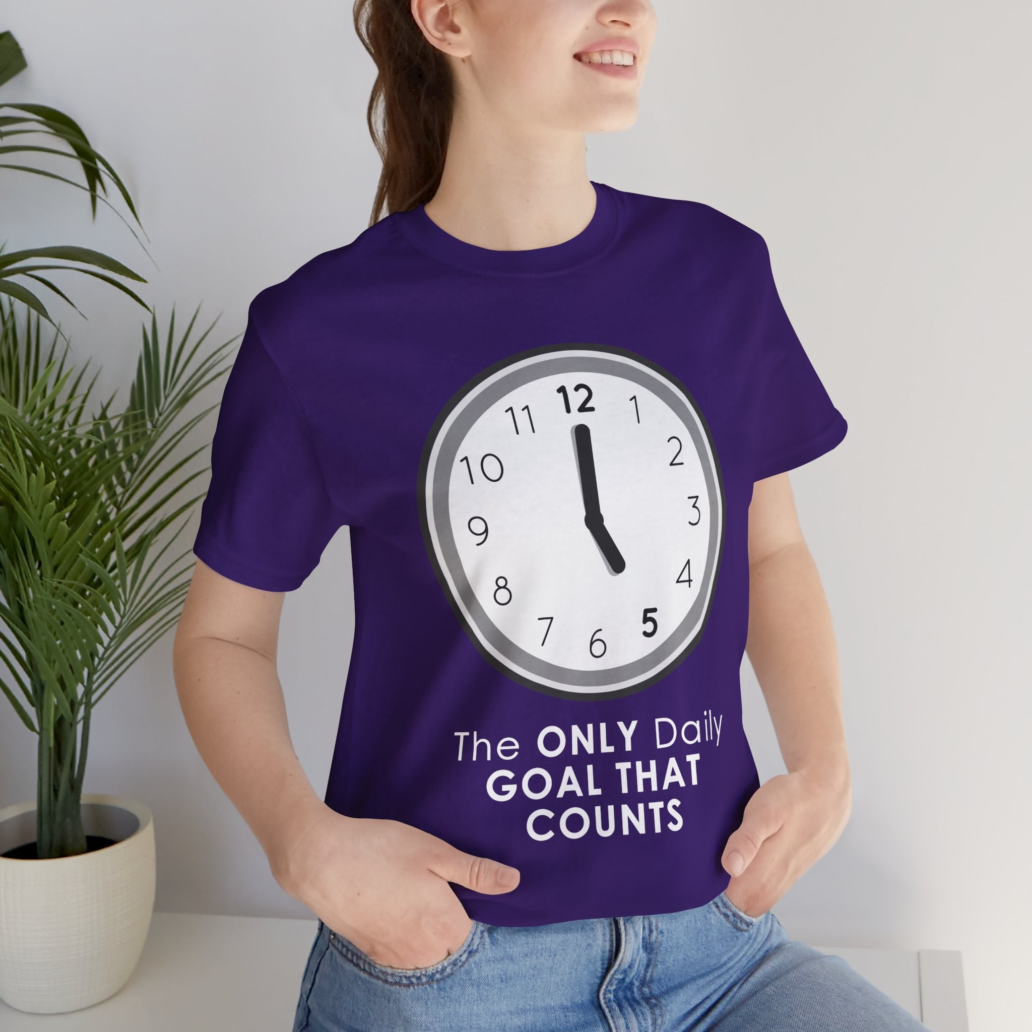 5 O’Clock Daily Goal T-Shirt – Dark Humor Office Survival Graphic Tee