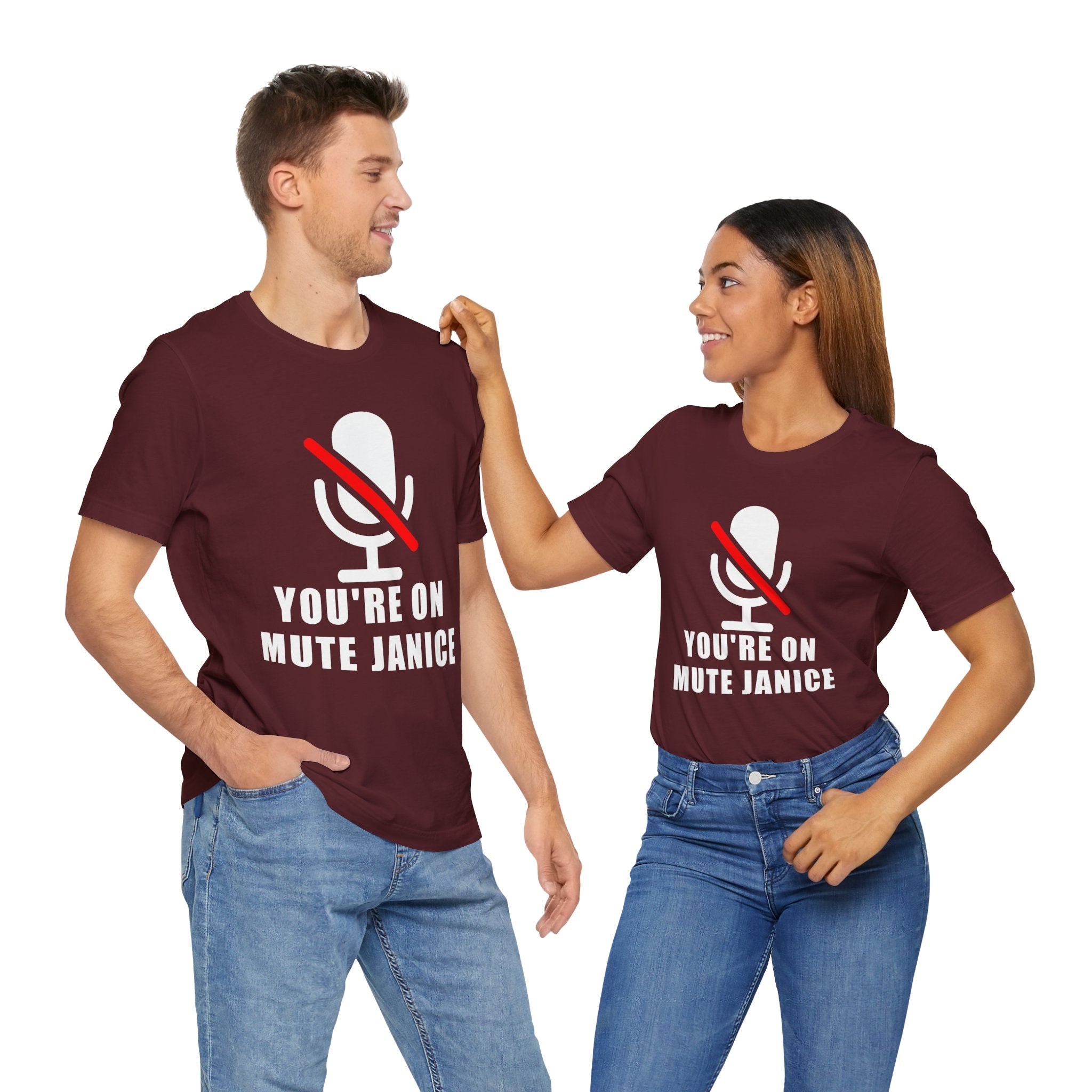 You’re On Mute, Janice T-Shirt – Funny Zoom Meeting Office Humor Graphic Tee