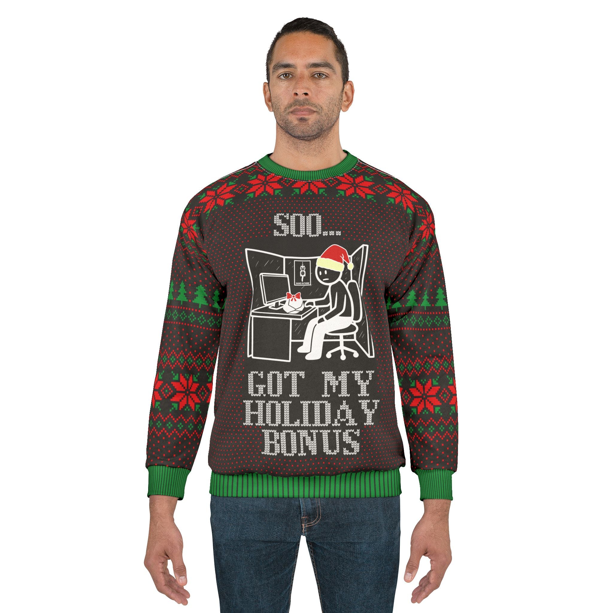 Holiday Bonus Ugly Christmas Sweater — Cliffverse Dark Corporate Humor Corporate Festive Knit