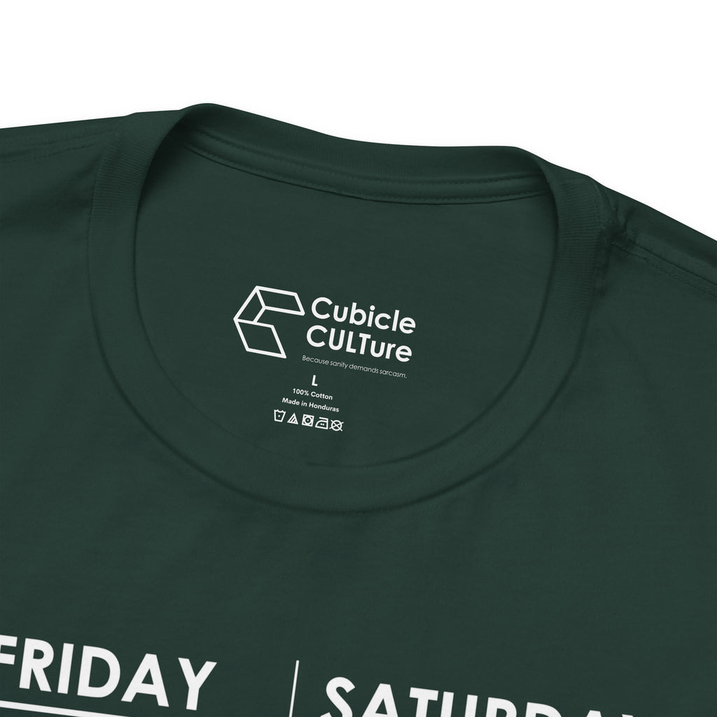 Weekend Cliff Comic T-Shirt – Cliffverse Dark Humor Friday to Monday Survival Graphic Tee