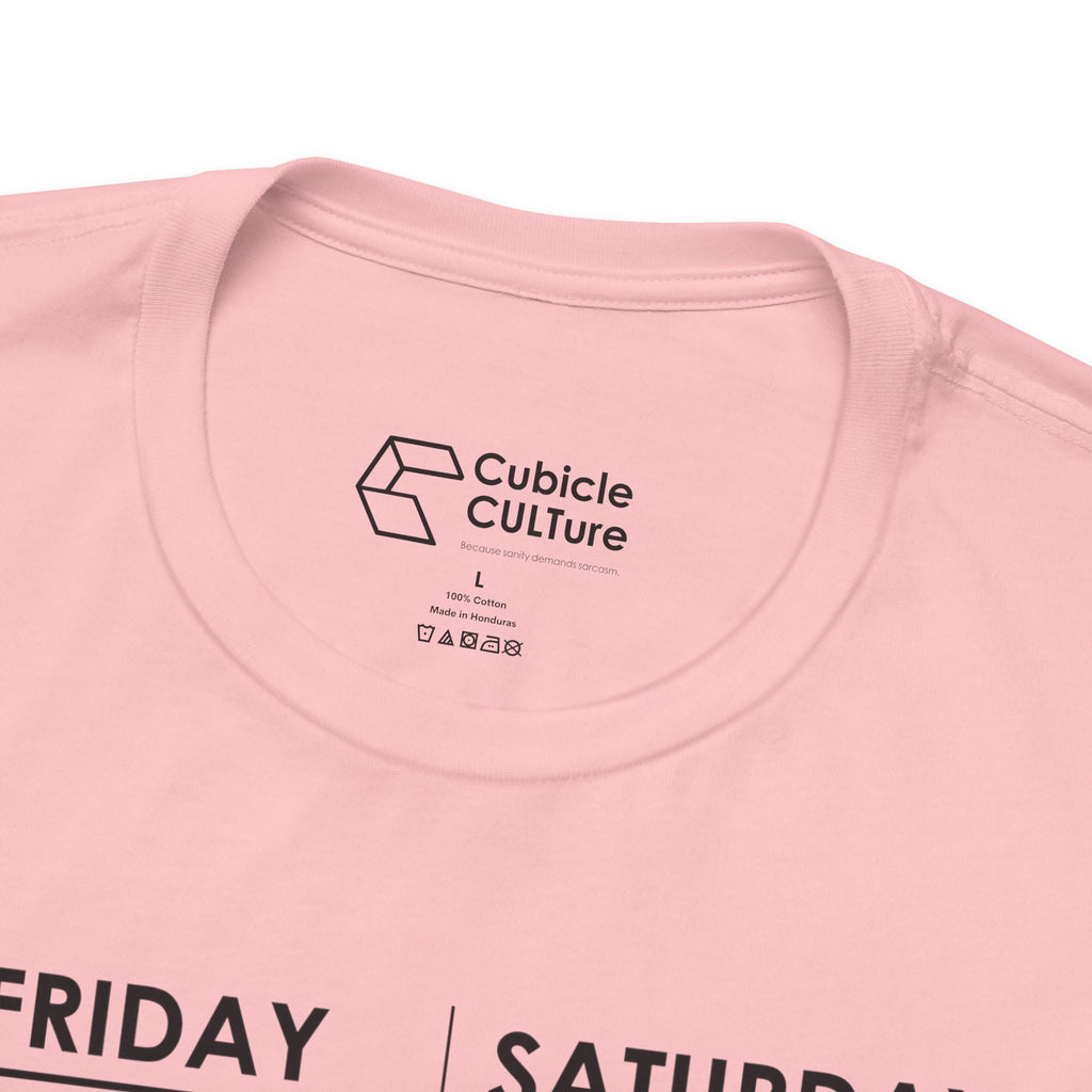 Weekend Cliff Comic T-Shirt – Dark Humor Friday to Monday Survival Graphic Tee
