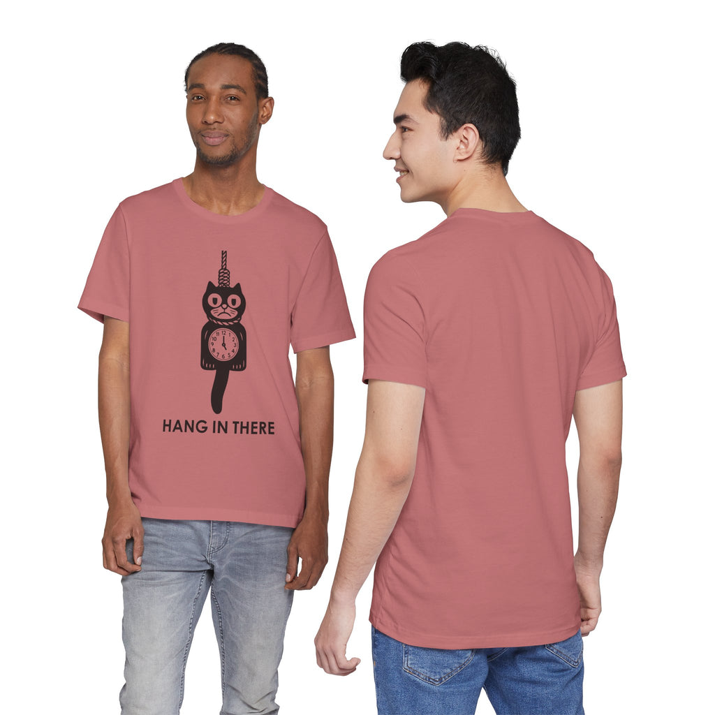 Hang In There T-Shirt – Dark Humor Cat Clock Parody Graphic Tee