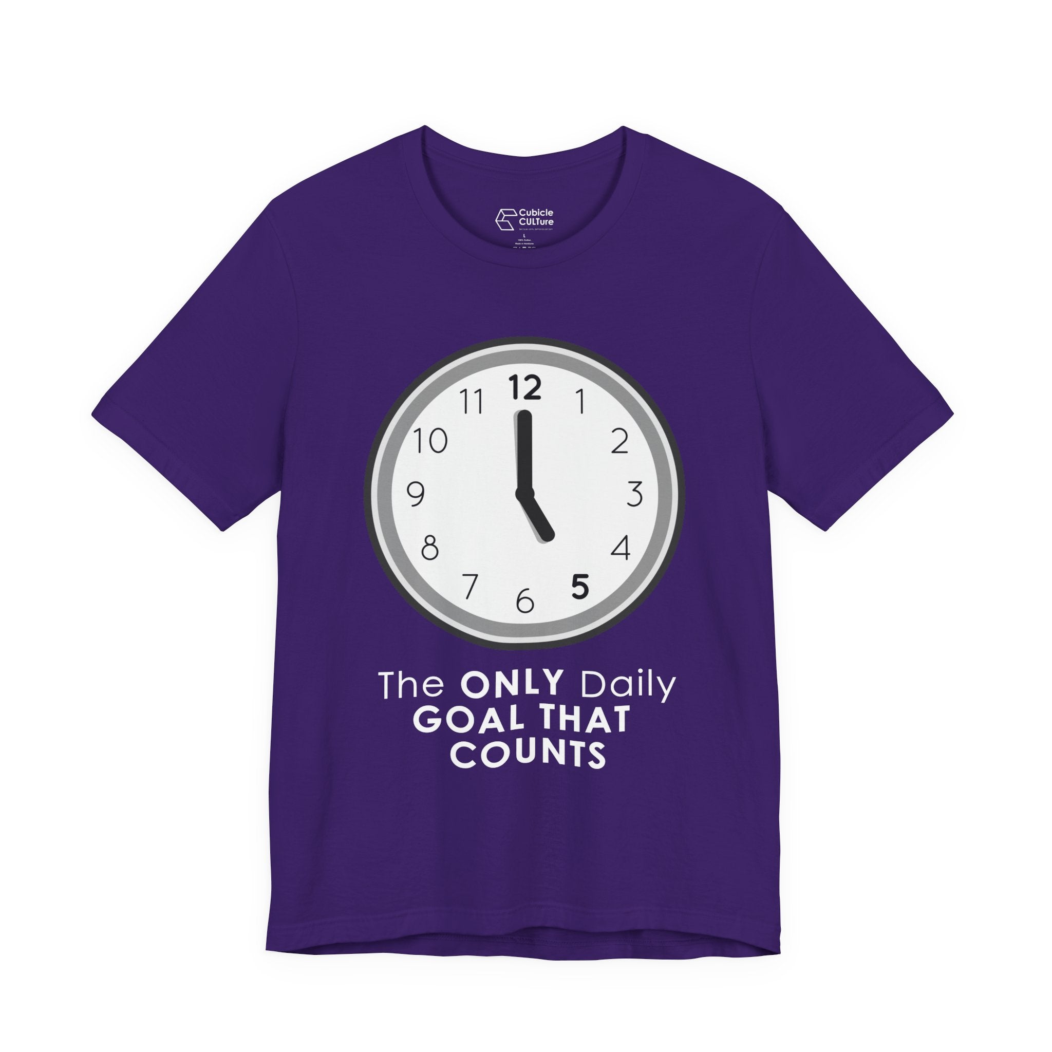 5 O’Clock Daily Goal T-Shirt – Dark Humor Office Survival Graphic Tee
