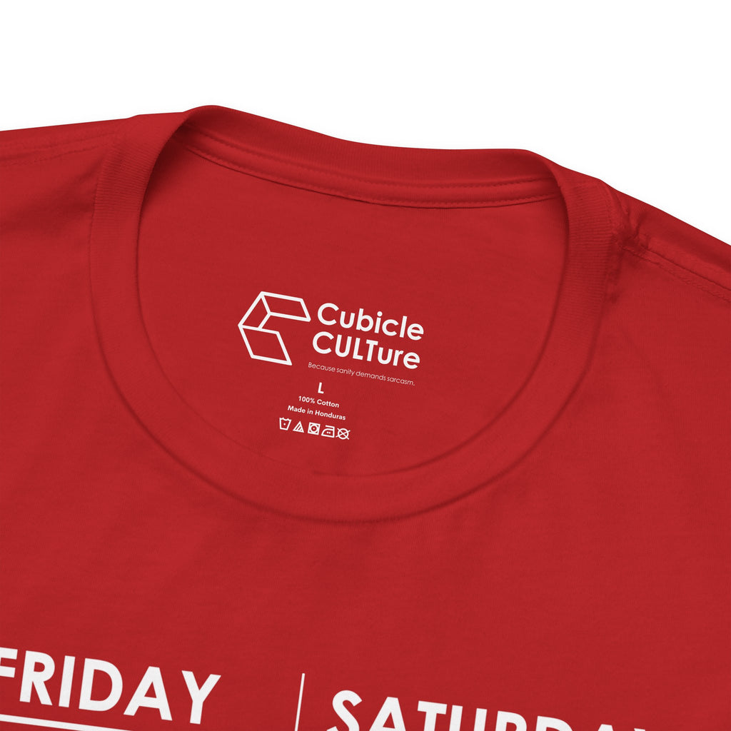 Weekend Cliff Comic T-Shirt – Cliffverse Dark Humor Friday to Monday Survival Graphic Tee