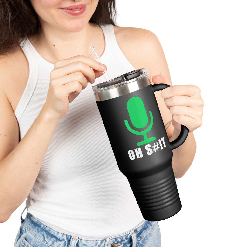 OH S#!T Travel Mug – Hot Mic Zoom Meeting Horror Tumbler