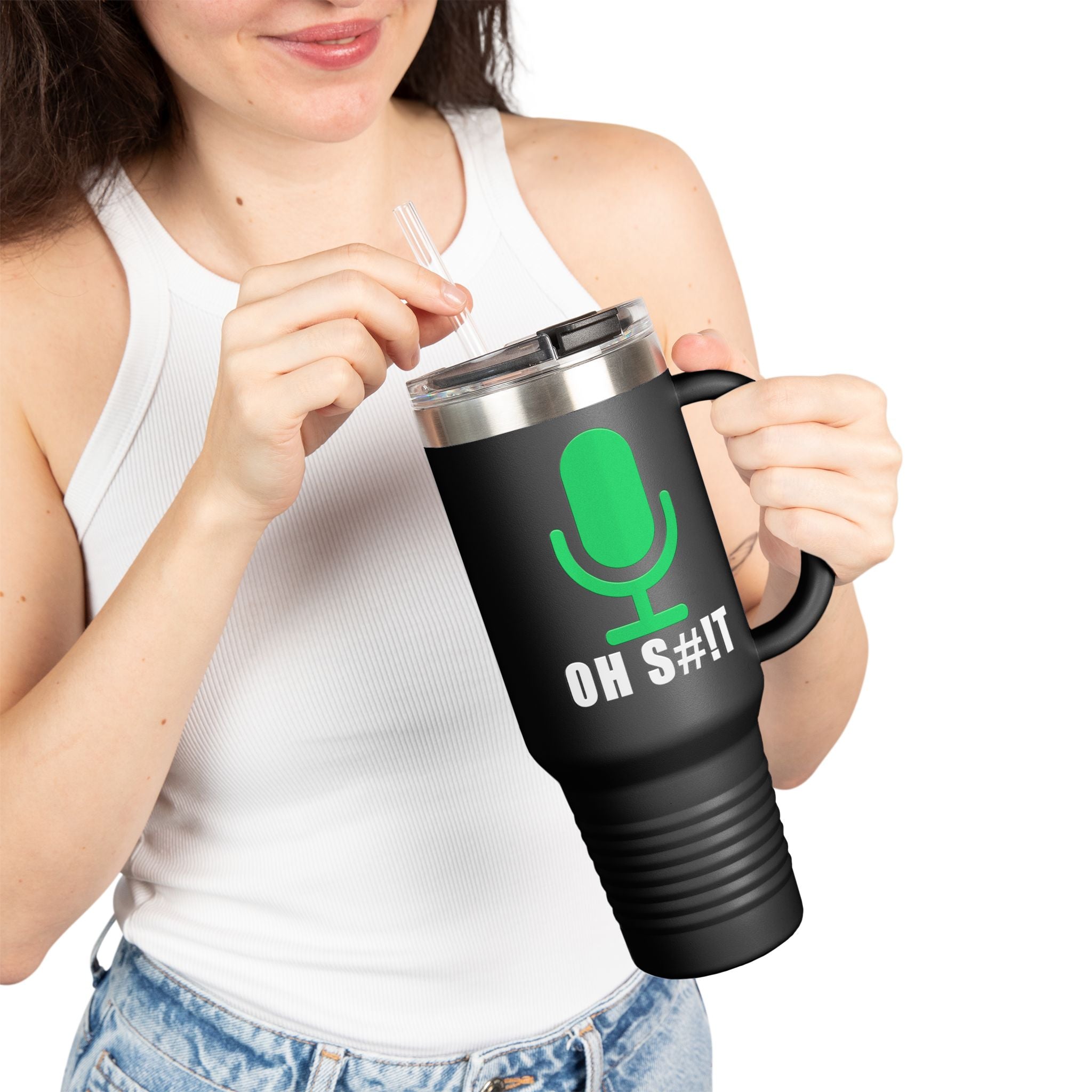 OH S#!T Travel Mug – Hot Mic Zoom Meeting Horror Tumbler