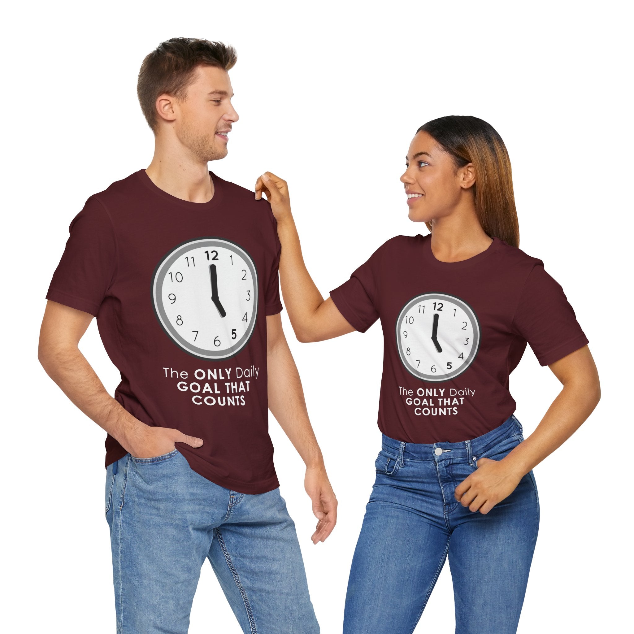 5 O’Clock Daily Goal T-Shirt – Dark Humor Office Survival Graphic Tee