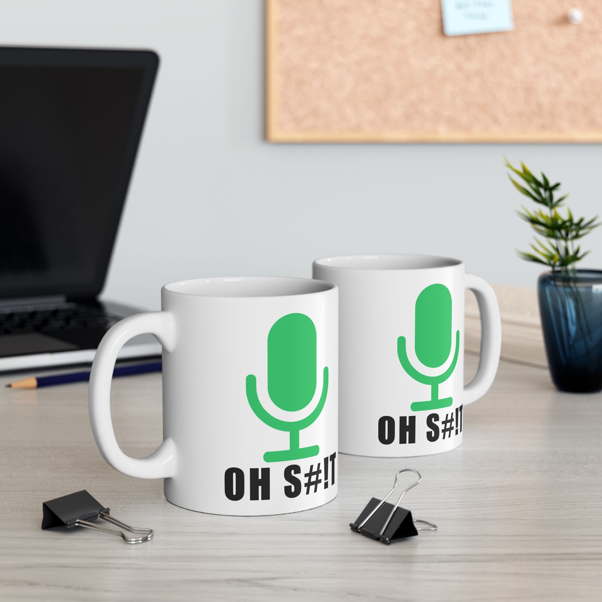 OH S#!T Coffee Mug – Hot Mic Zoom Meeting Horror Cup