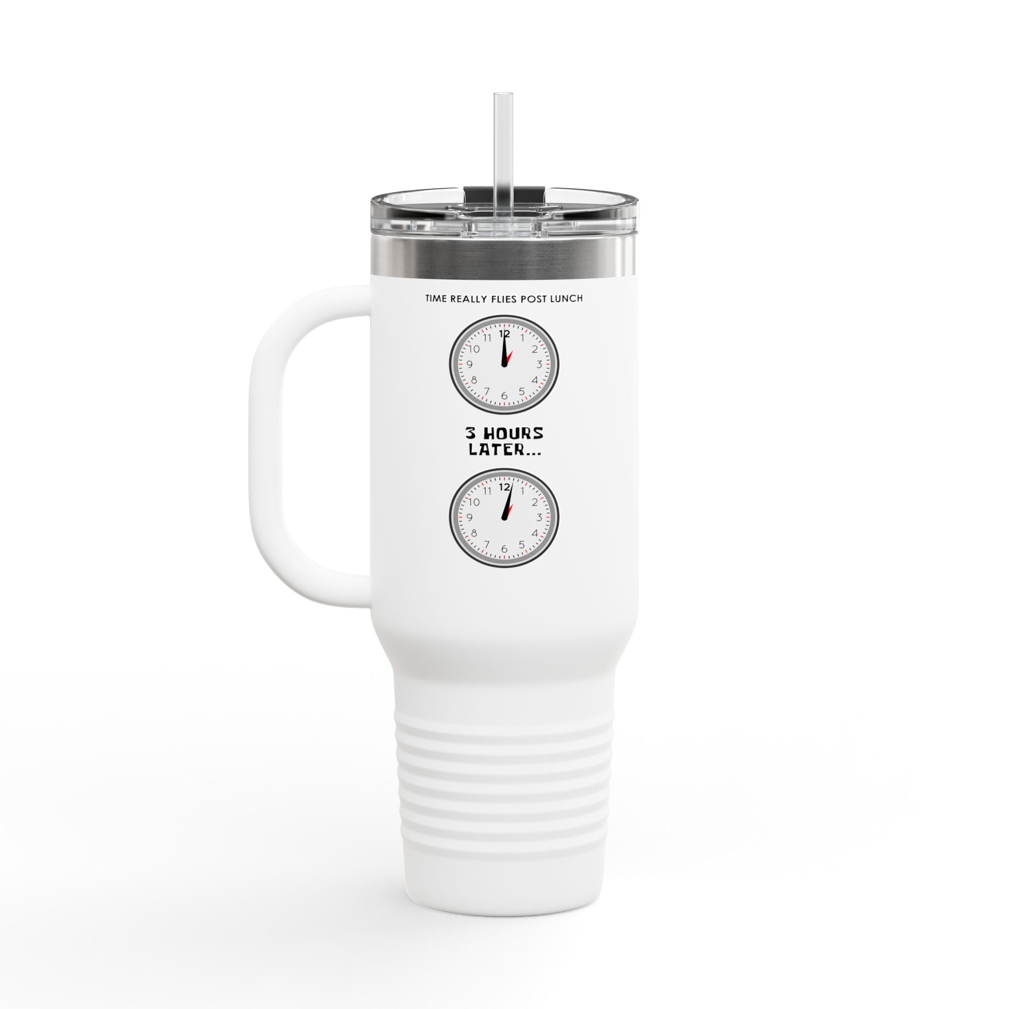 Post Lunch Woe Travel Mug – Dark Humor Afternoon Slump Tumbler