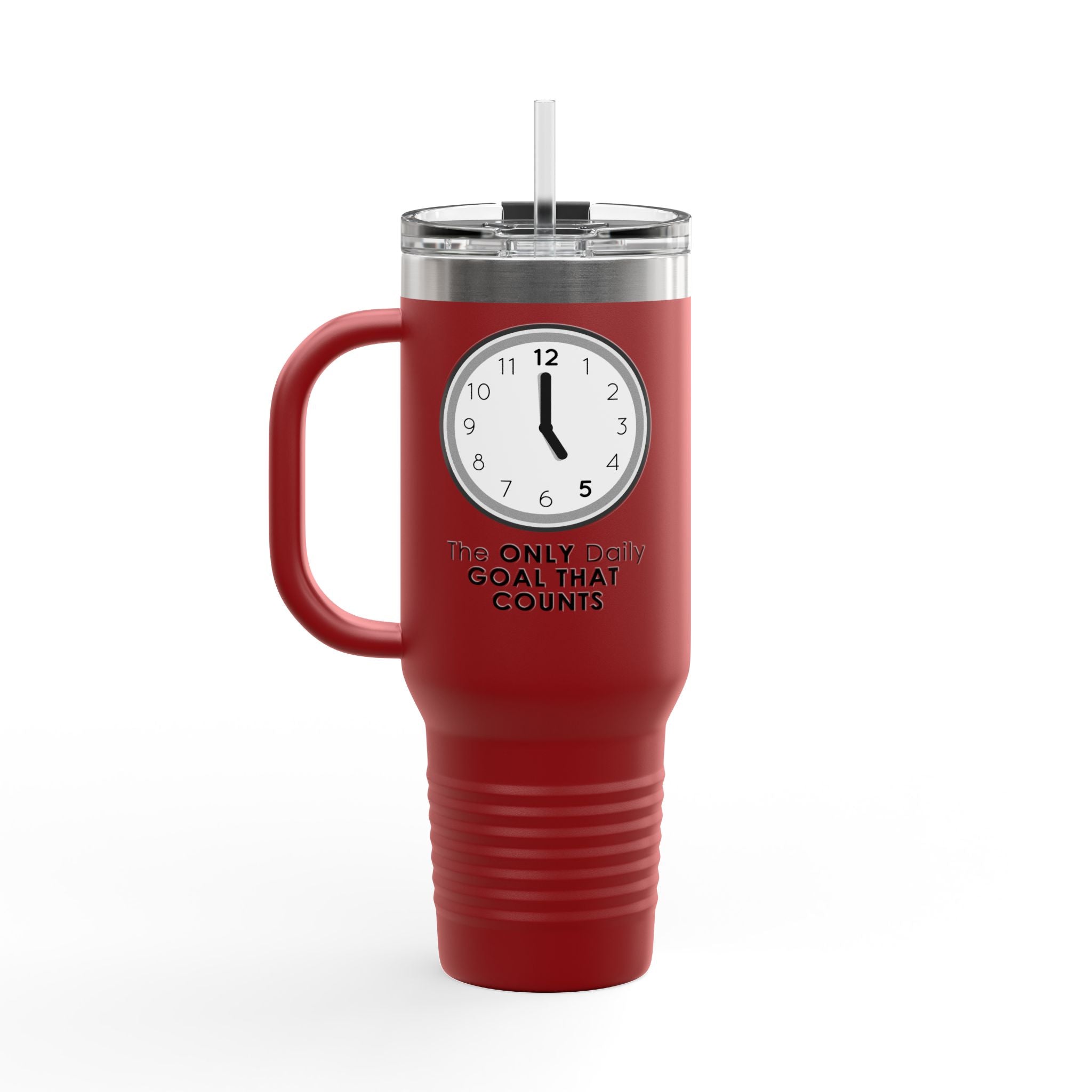 5 O’Clock Daily Goal Travel Mug – Dark Humor Office Survival Tumbler