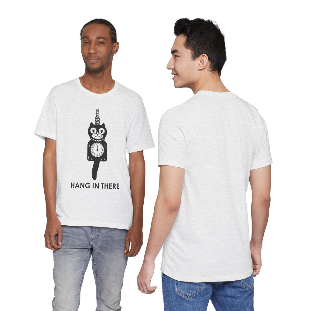 Hang In There T-Shirt – Dark Humor Cat Clock Parody Graphic Tee
