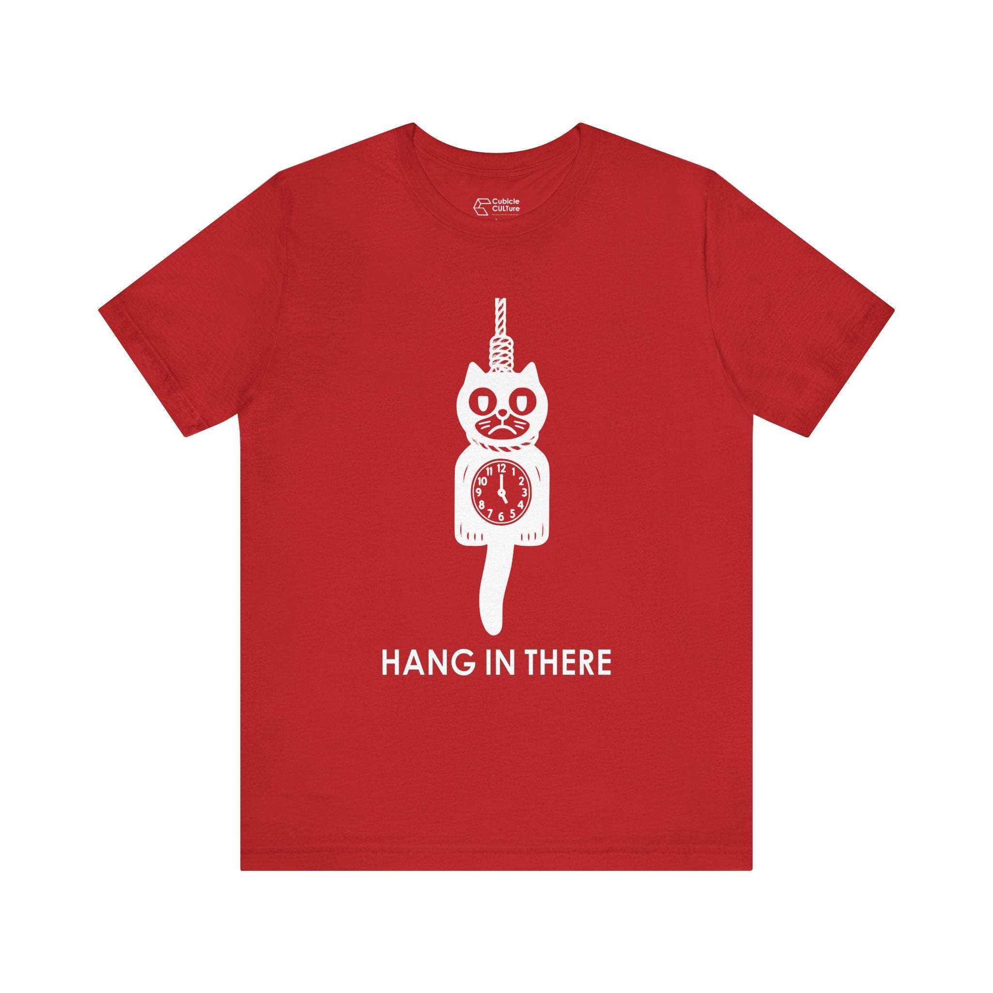 Hang In There T-Shirt – Dark Humor Cat Clock Parody Graphic Tee