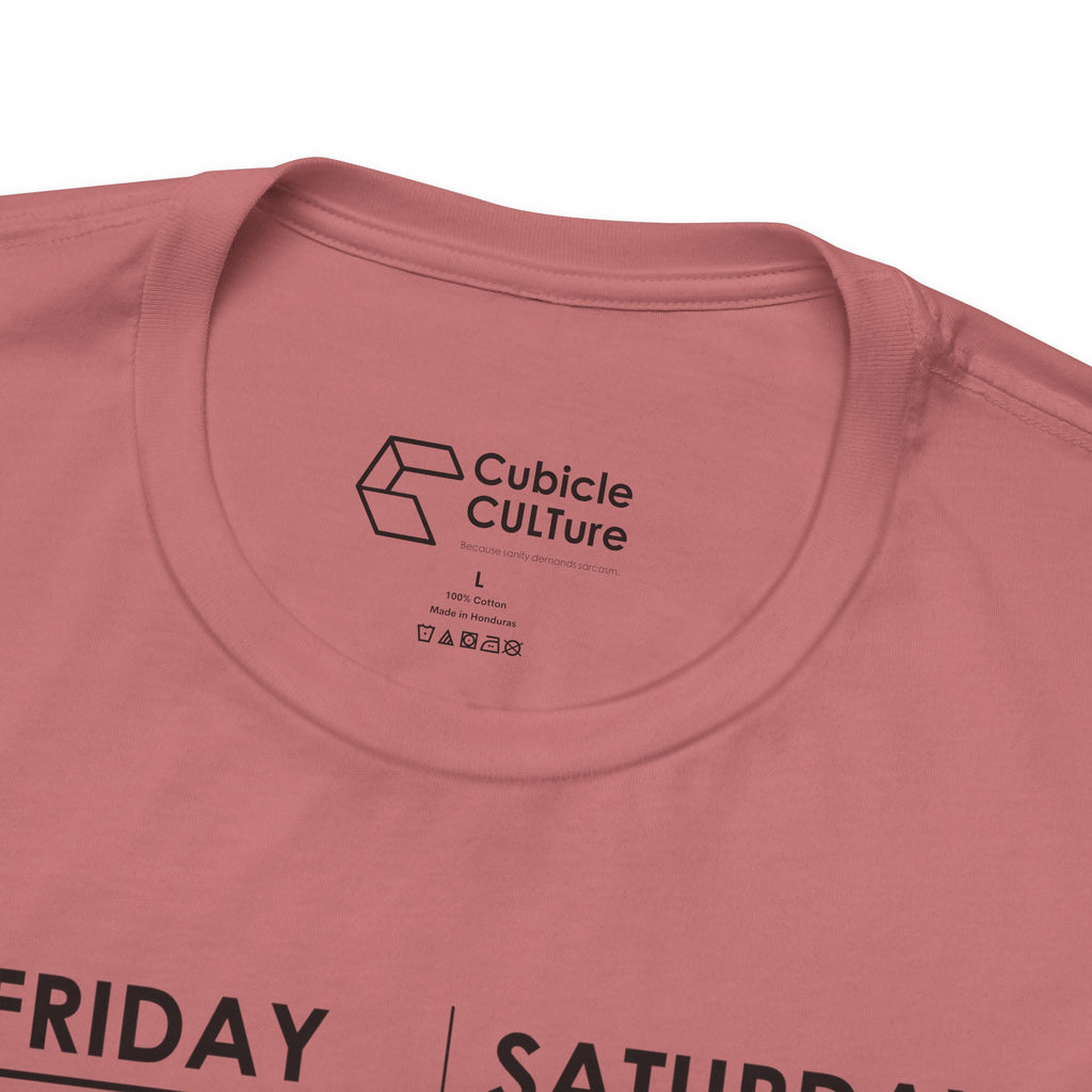 Weekend Cliff Comic T-Shirt – Cliffverse Dark Humor Friday to Monday Survival Graphic Tee