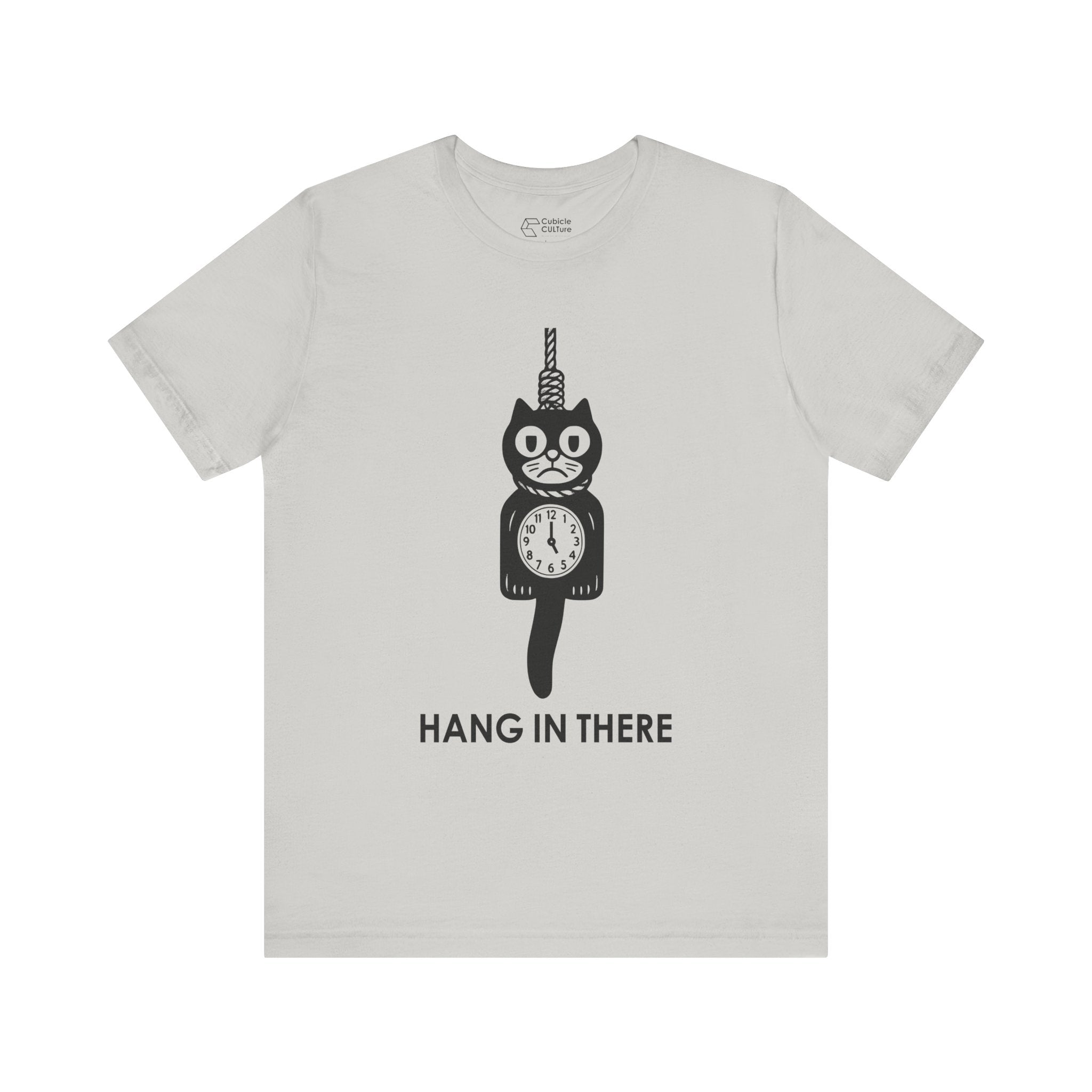 Hang In There T-Shirt – Dark Humor Cat Clock Parody Graphic Tee