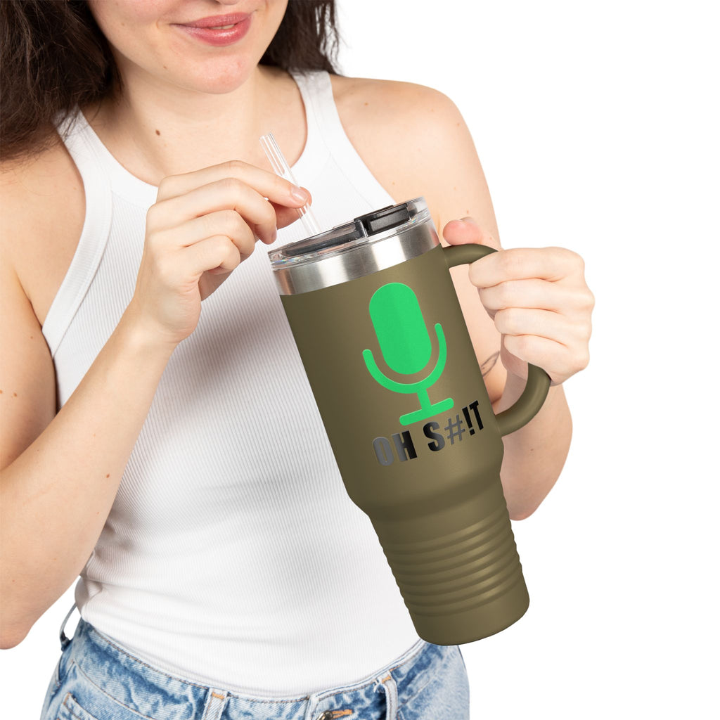 OH S#!T Travel Mug – Hot Mic Zoom Meeting Horror Tumbler