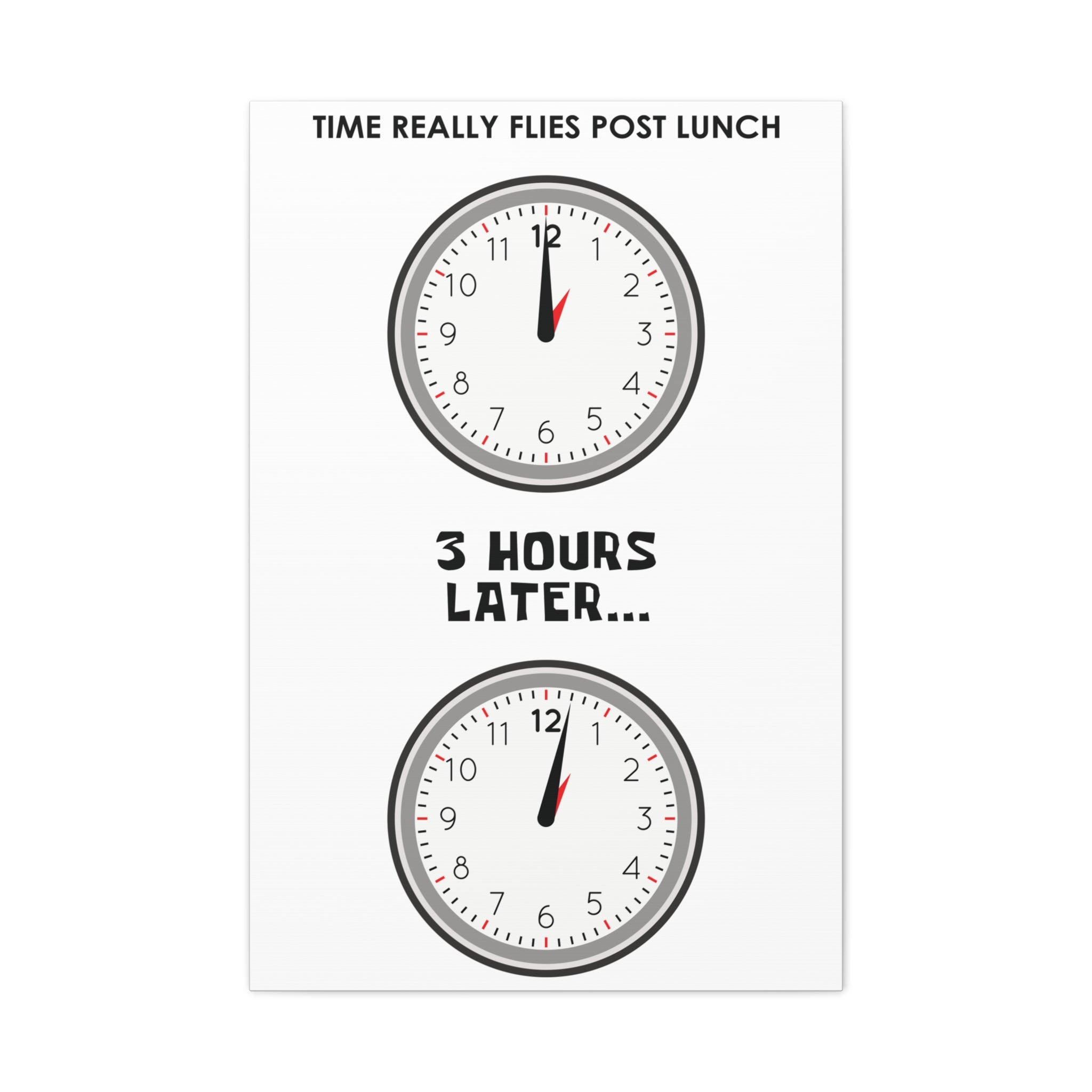 Post Lunch Woe Canvas – Dark Humor Afternoon Slump Office Wall Art