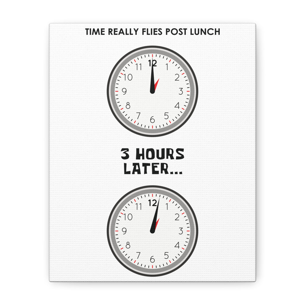 Post Lunch Woe Canvas – Dark Humor Afternoon Slump Office Wall Art