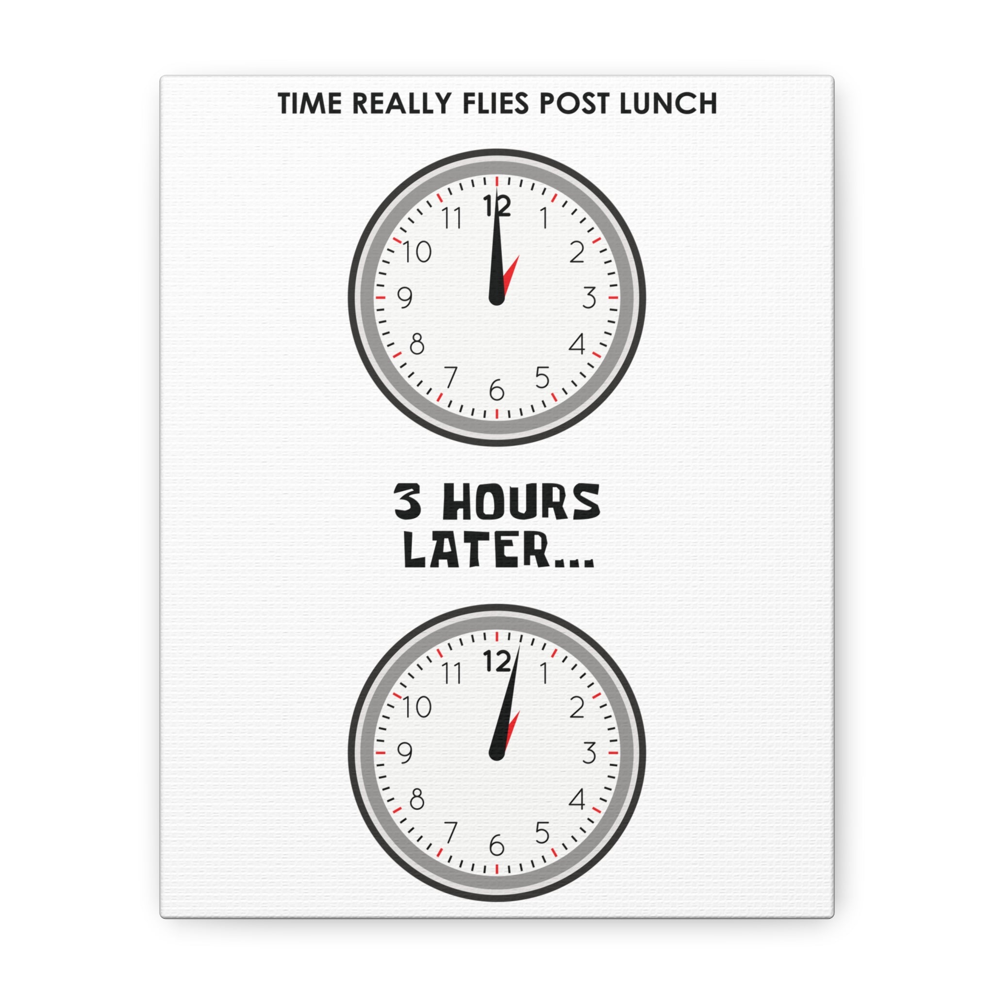 Post Lunch Woe Canvas – Dark Humor Afternoon Slump Office Wall Art