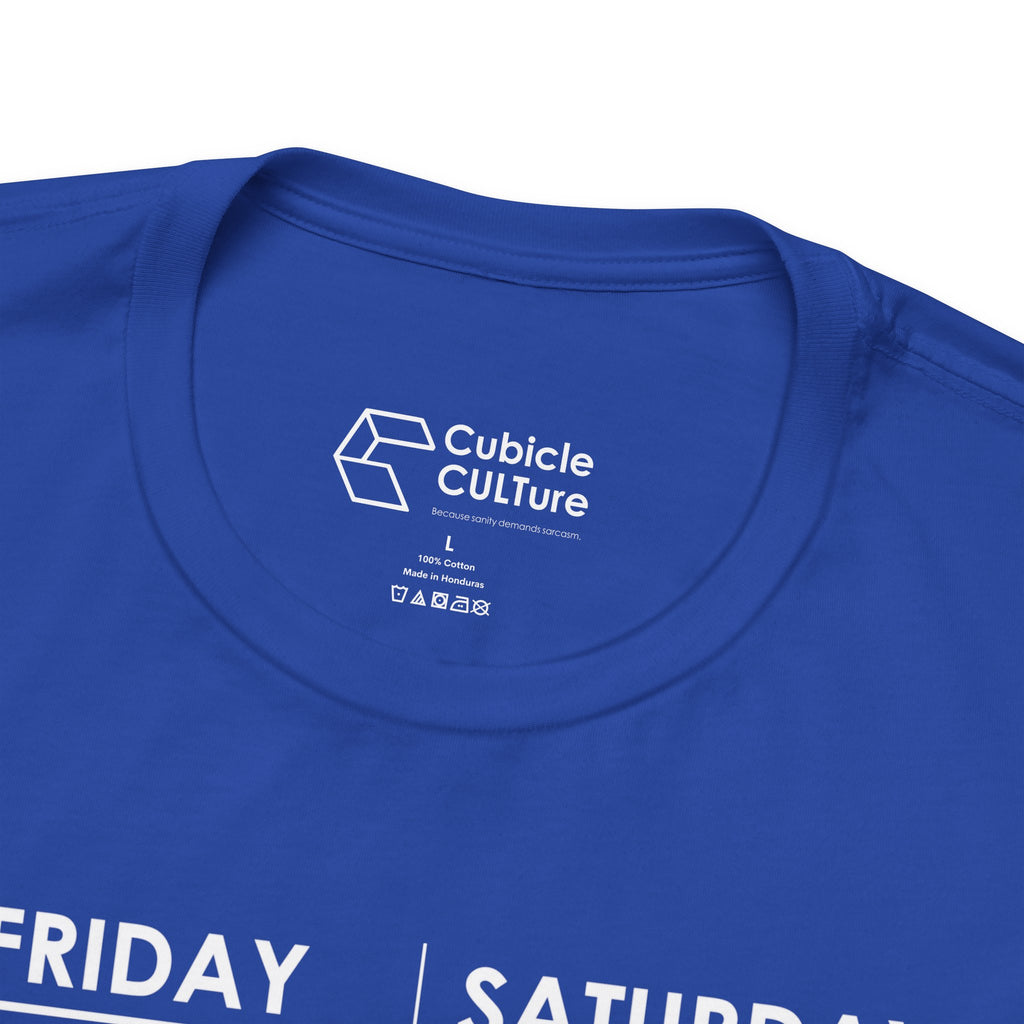 Weekend Cliff Comic T-Shirt – Cliffverse Dark Humor Friday to Monday Survival Graphic Tee