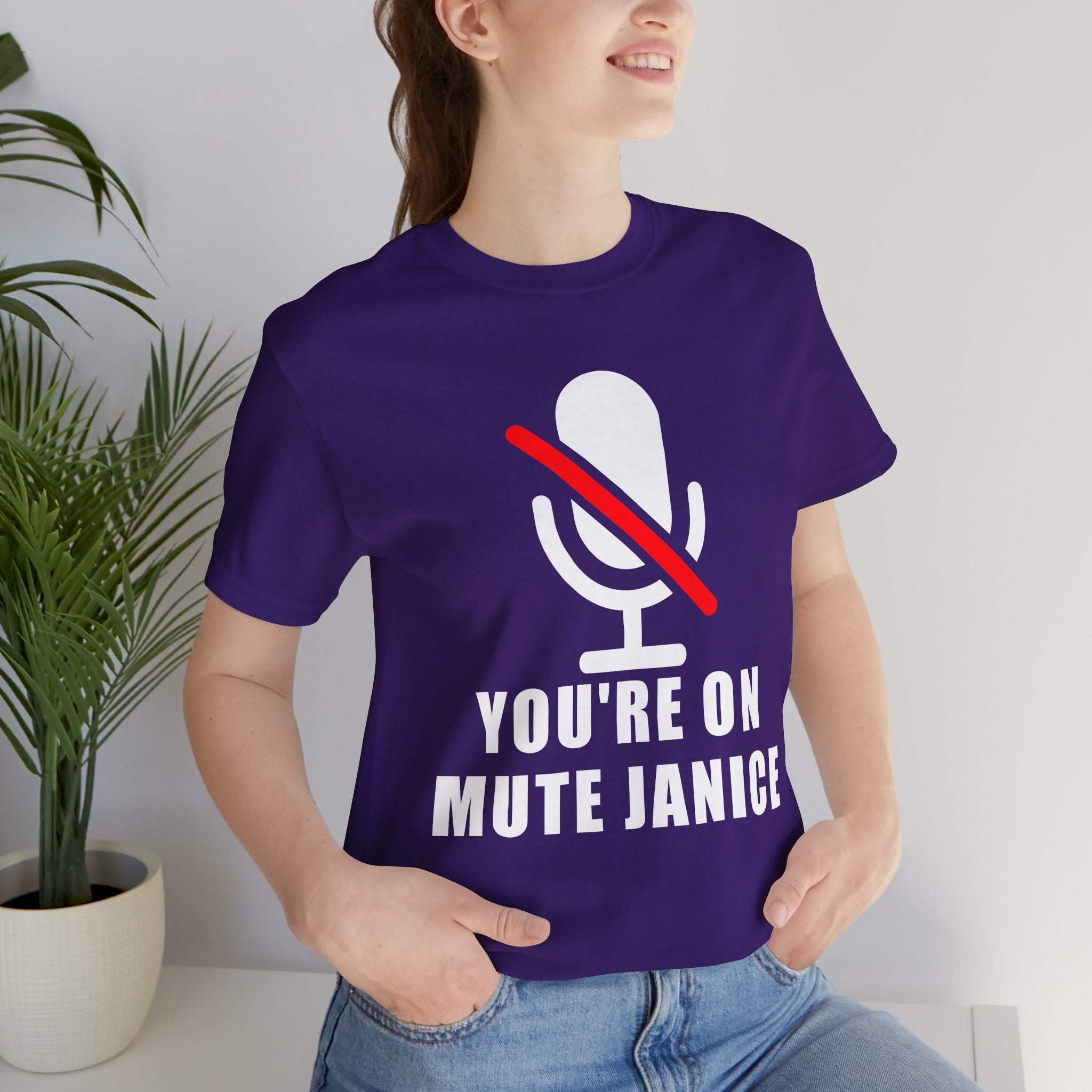 You’re On Mute, Janice T-Shirt – Funny Zoom Meeting Office Humor Graphic Tee