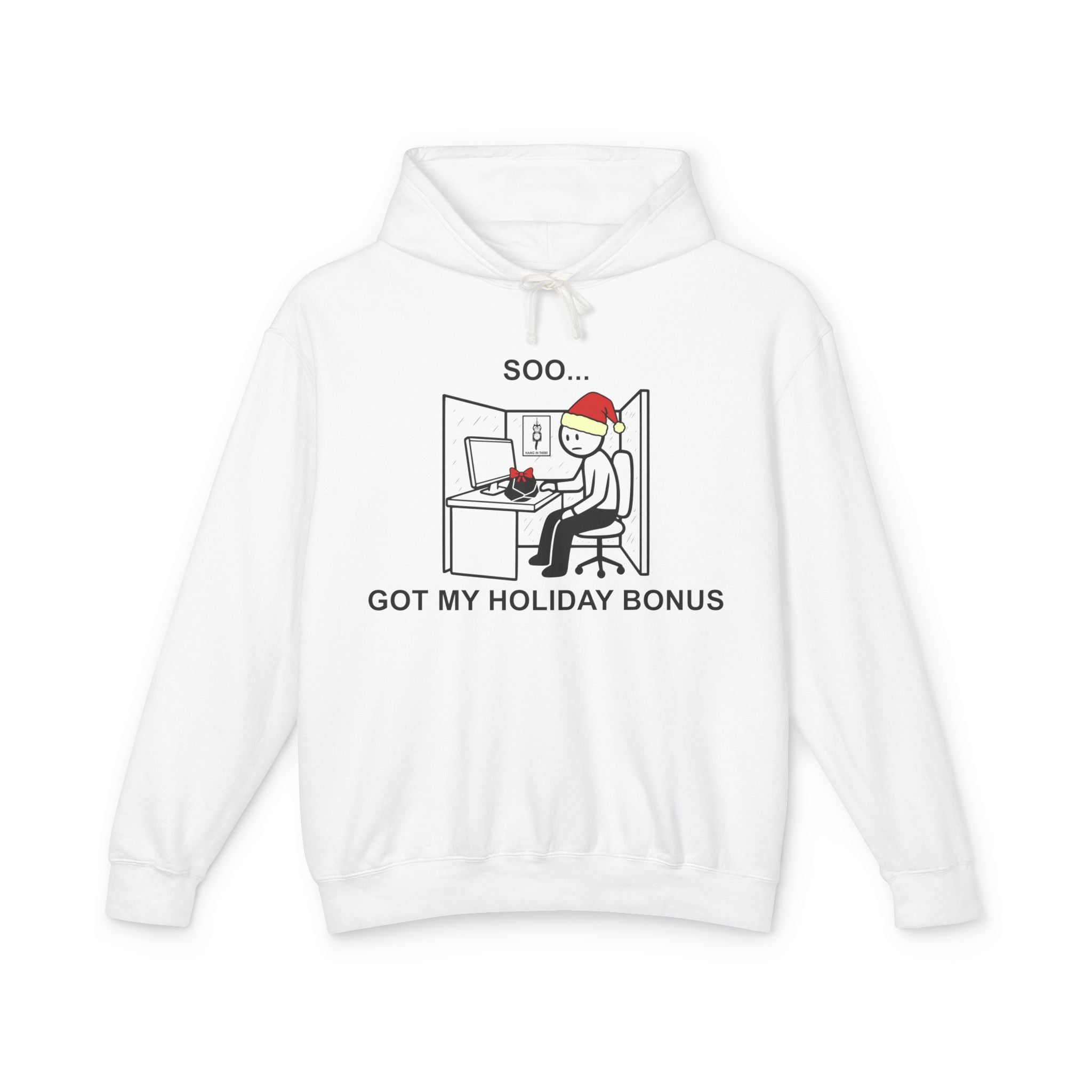 Holiday Bonus Comic Hoodie – Dark Humor Corporate Christmas Office Sweatshirt