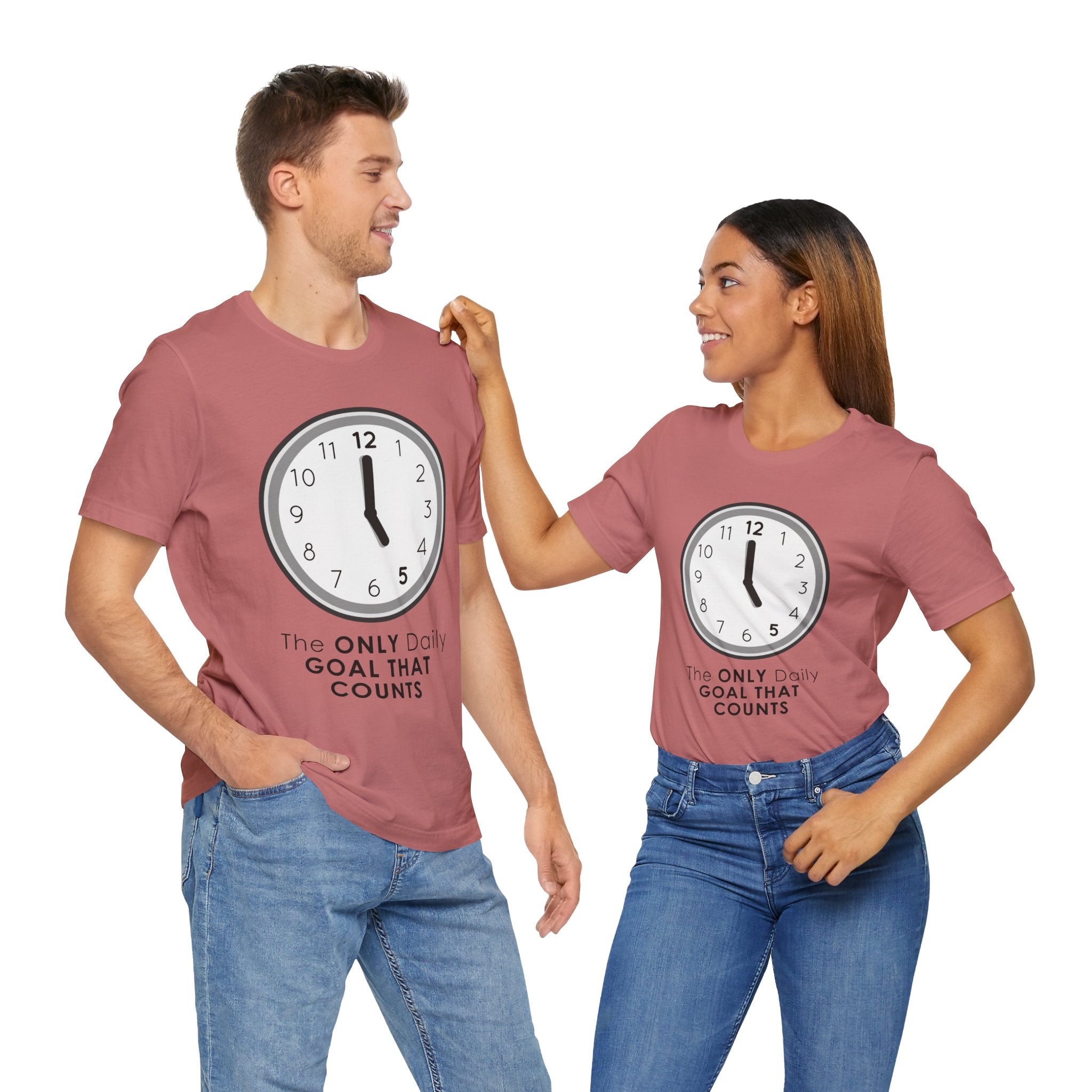 5 O’Clock Daily Goal T-Shirt – Dark Humor Office Survival Graphic Tee