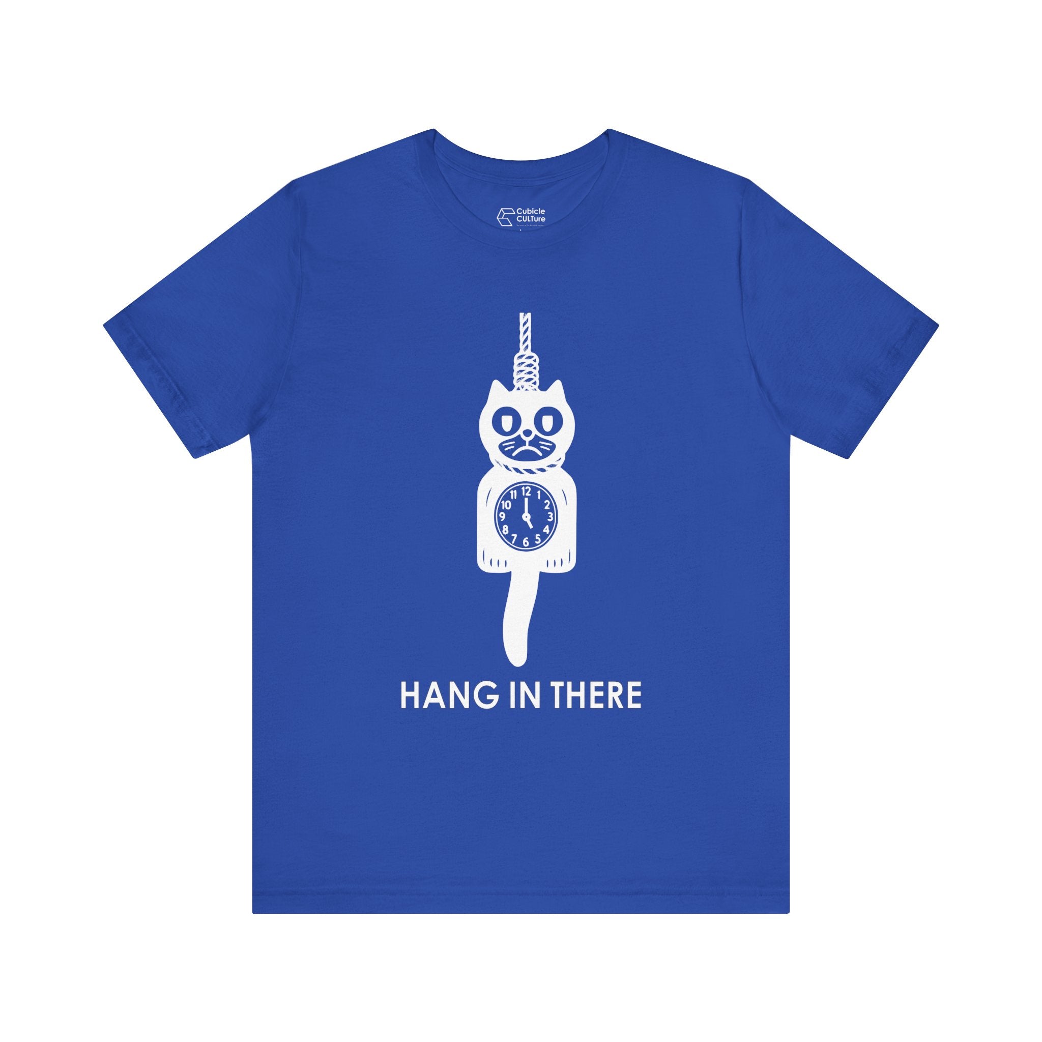 Hang In There T-Shirt – Dark Humor Cat Clock Parody Graphic Tee