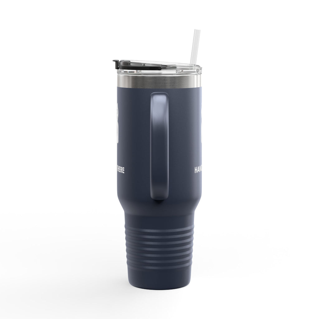 Hang In There Travel Mug – Dark Humor Cat Clock Parody Tumbler