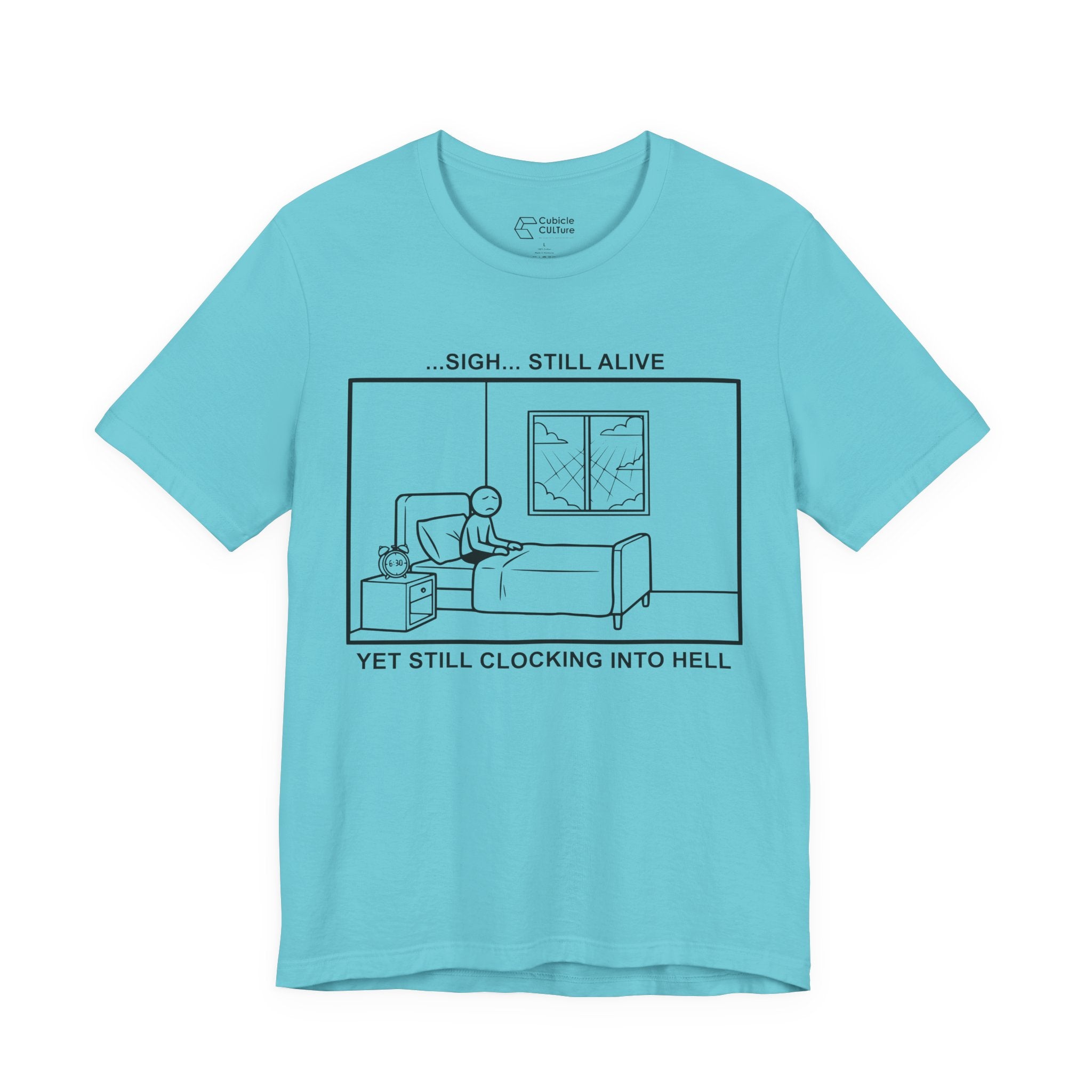 Every Morning — Clocking into Hell T-Shirt – Cliffverse Office Humor Graphic Tee for Corporate Survivors