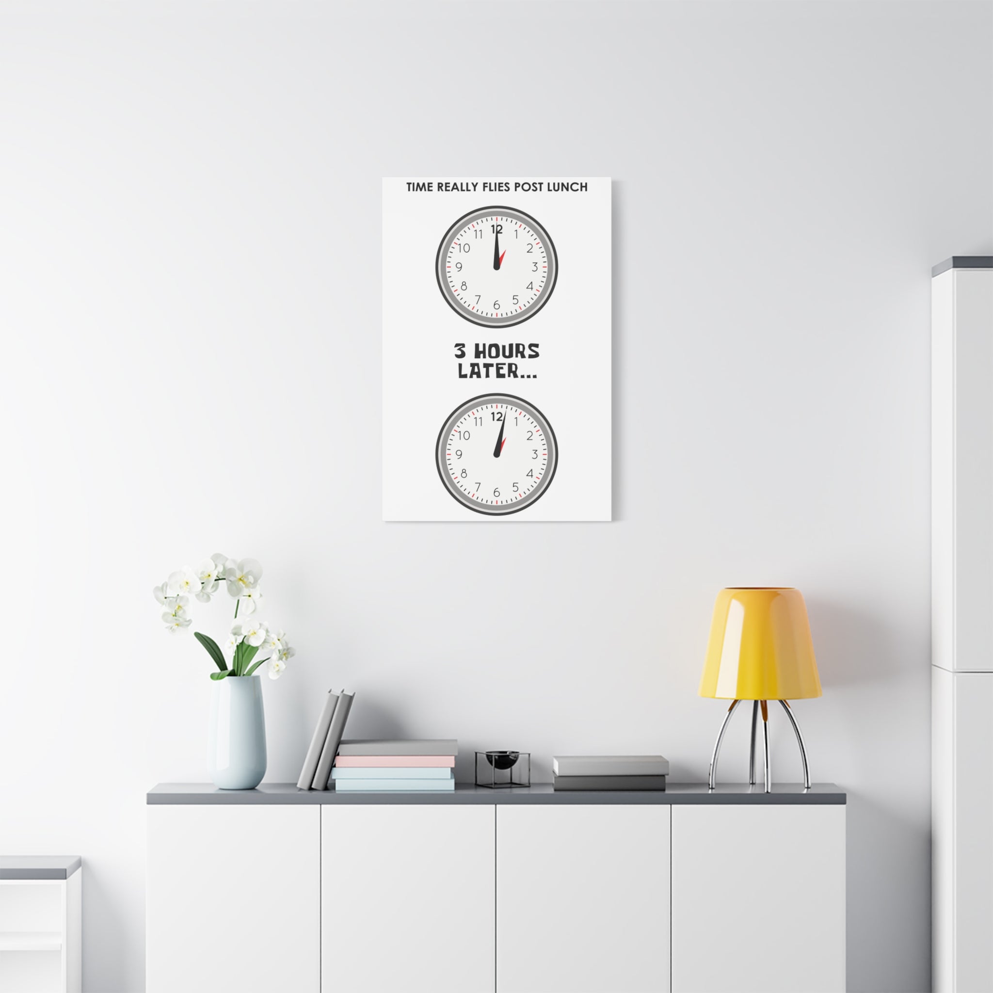 Post Lunch Woe Canvas – Dark Humor Afternoon Slump Office Wall Art