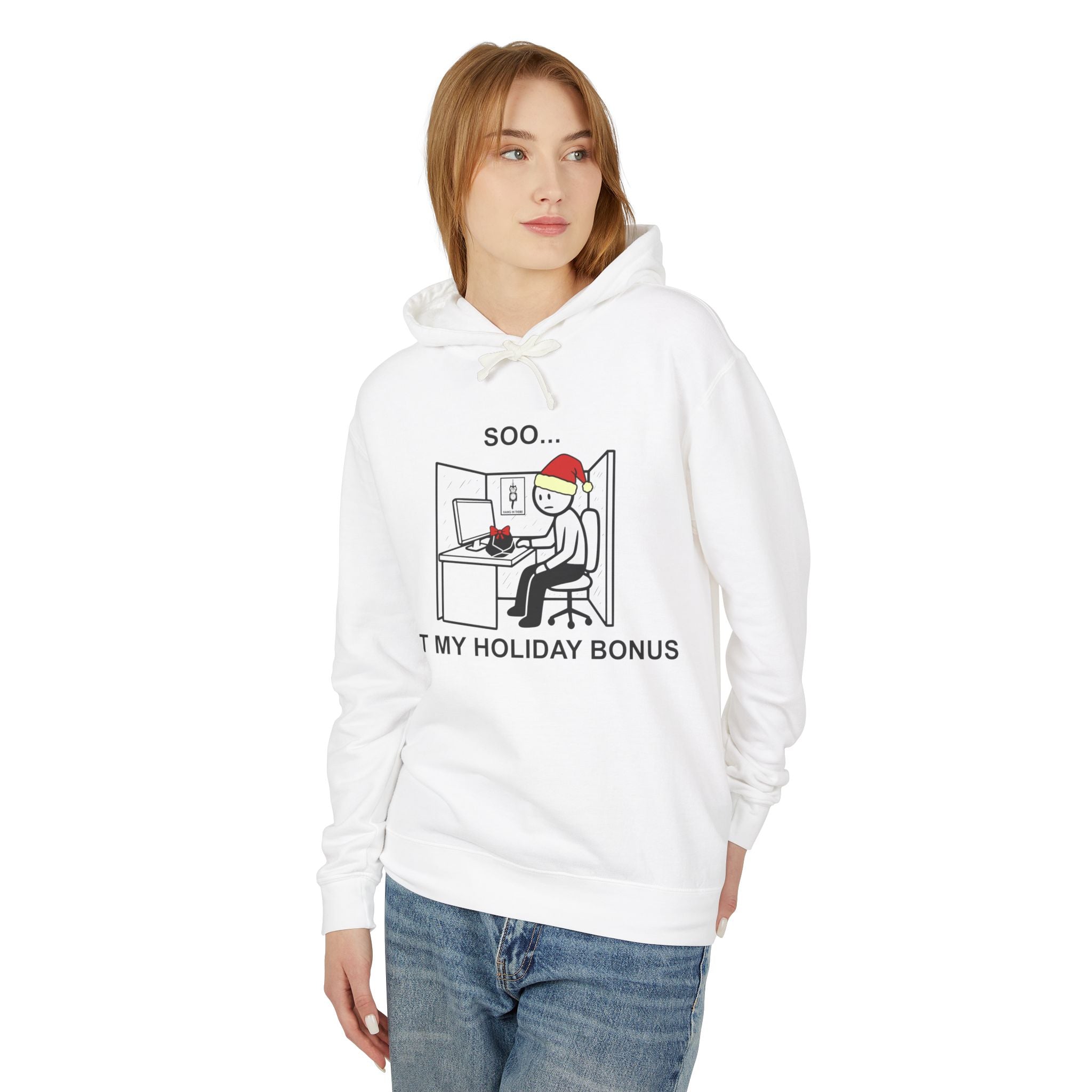 Holiday Bonus Comic Hoodie – Dark Humor Corporate Christmas Office Sweatshirt