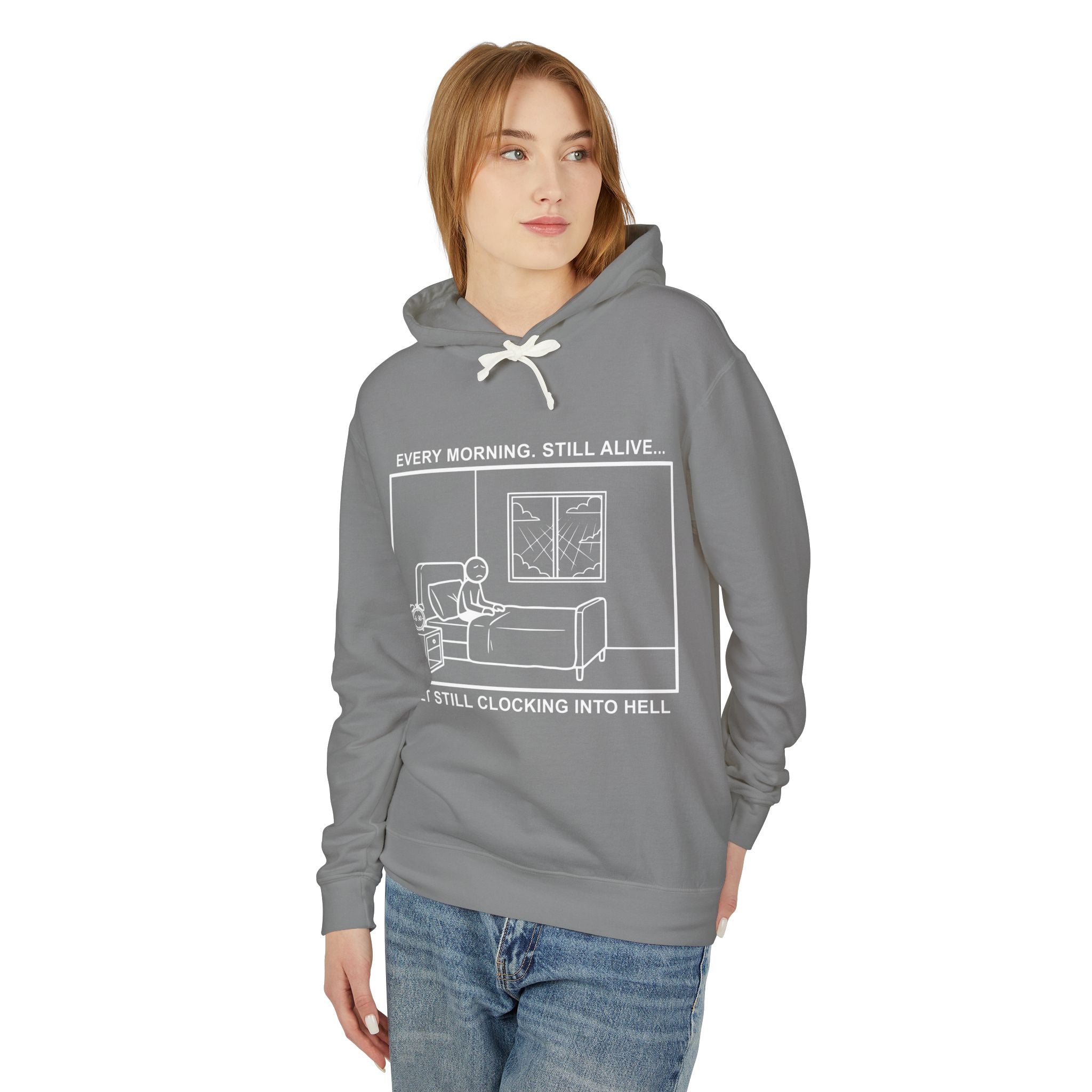 Every Morning — Clocking into Hell – Cliffverse Office Humor Hoodie for Corporate Survivors