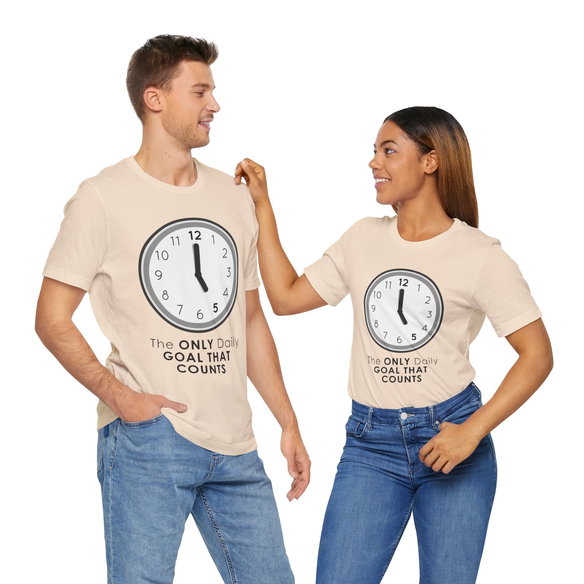 5 O’Clock Daily Goal T-Shirt – Dark Humor Office Survival Graphic Tee