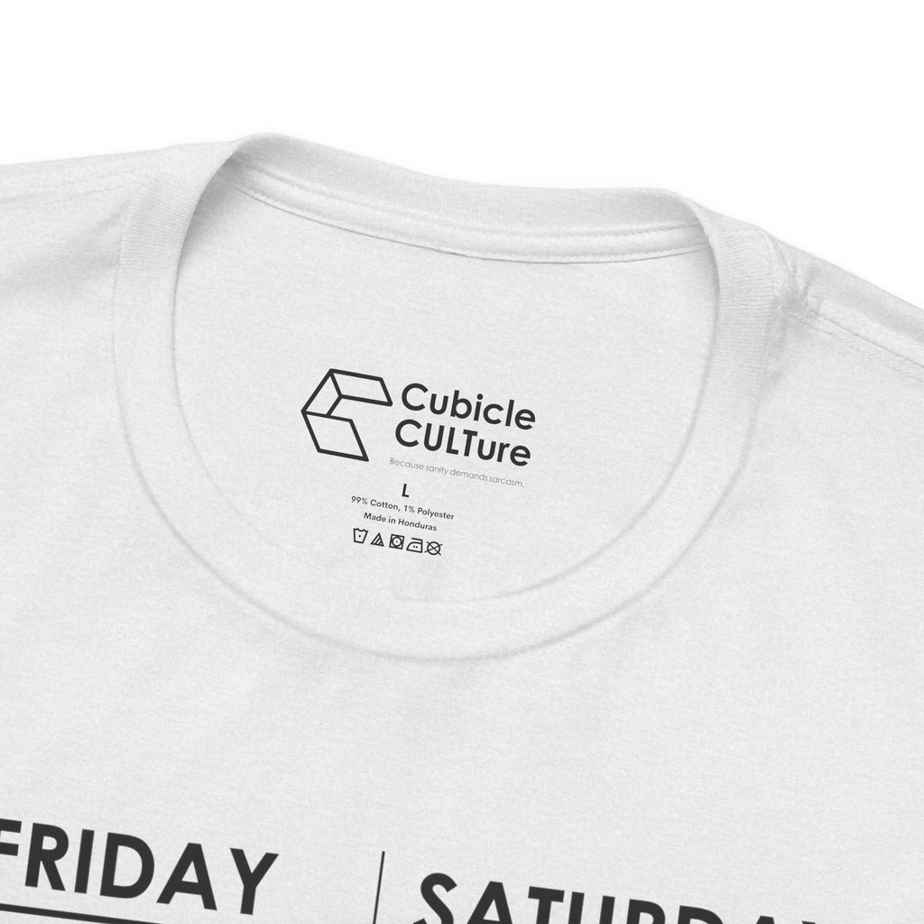 Weekend Cliff Comic T-Shirt – Cliffverse Dark Humor Friday to Monday Survival Graphic Tee