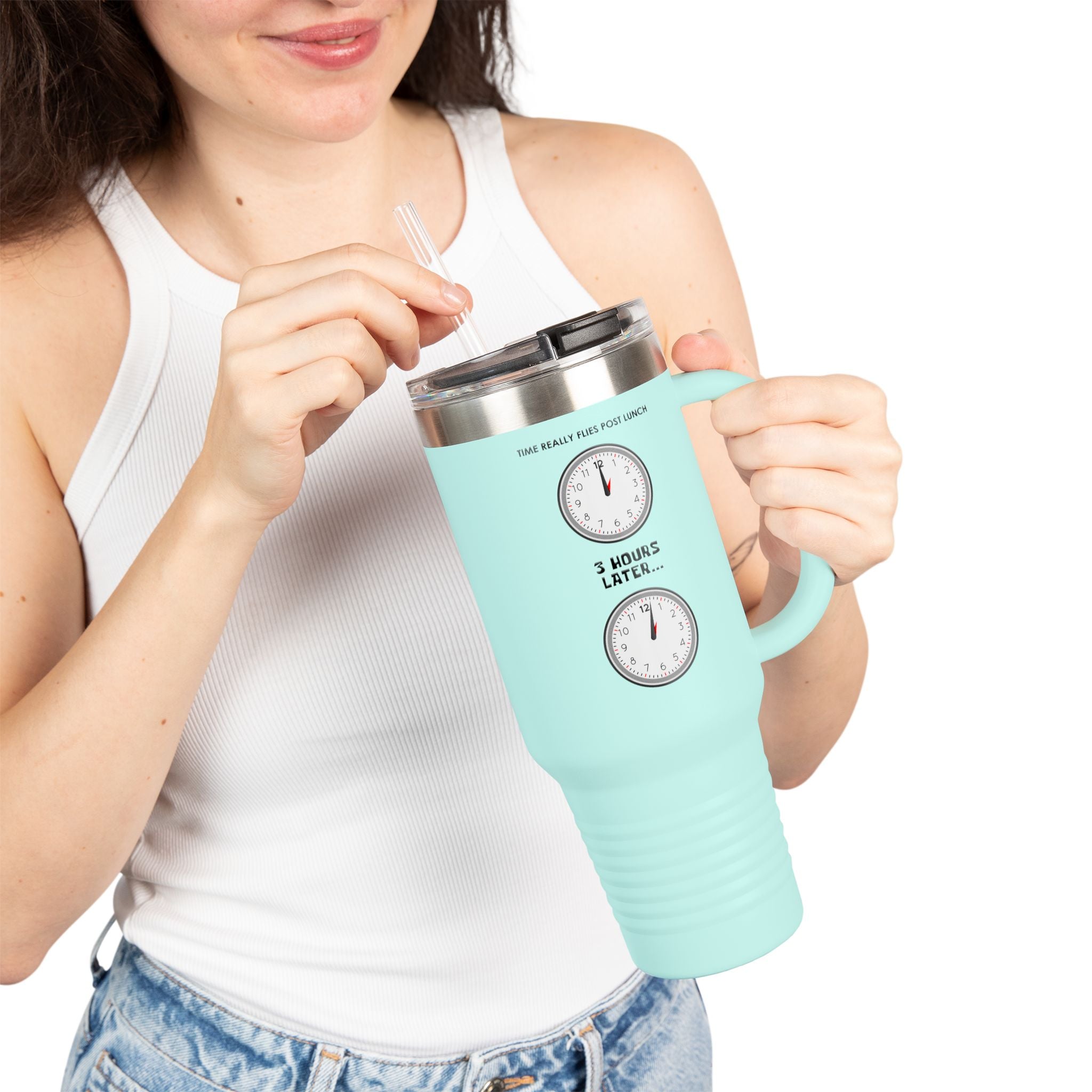 Post Lunch Woe Travel Mug – Dark Humor Afternoon Slump Tumbler