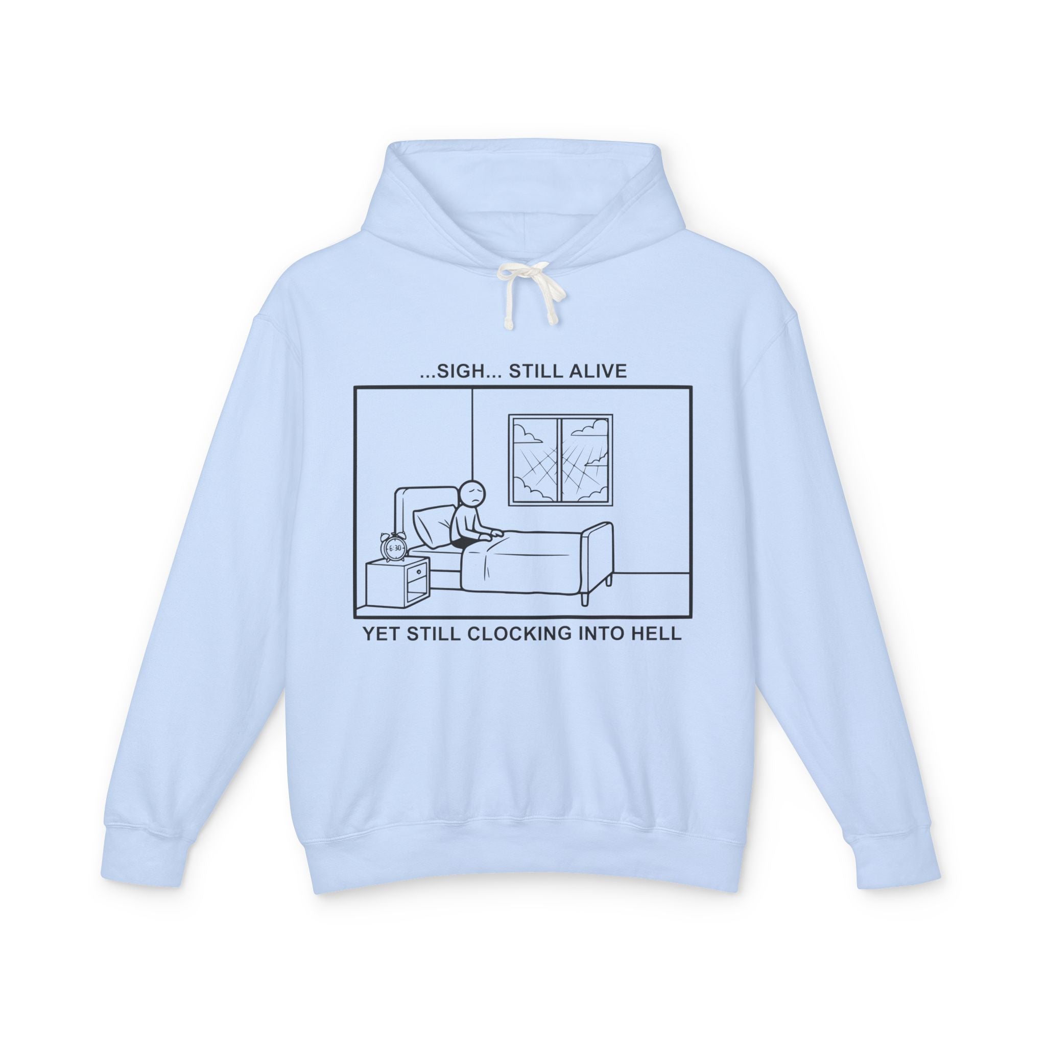 Every Morning — Clocking into Hell – Cliffverse Office Humor Hoodie for Corporate Survivors