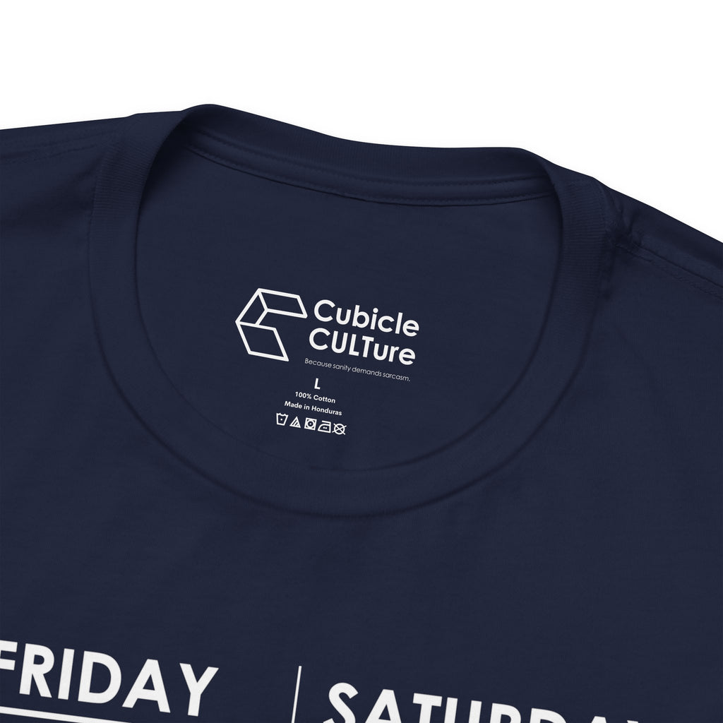 Weekend Cliff Comic T-Shirt – Dark Humor Friday to Monday Survival Graphic Tee