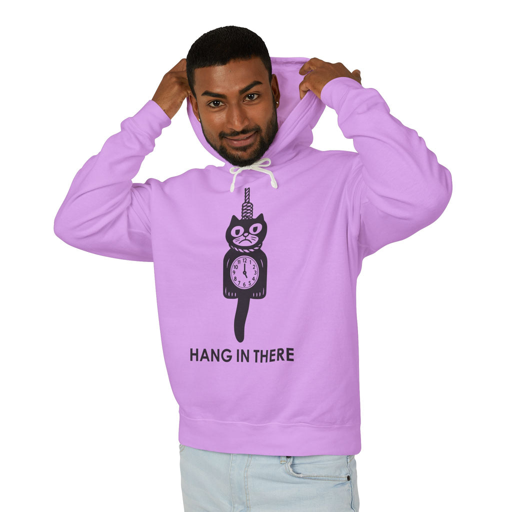 Hang In There Hoodie – Dark Humor Cat Clock Parody Sweatshirt