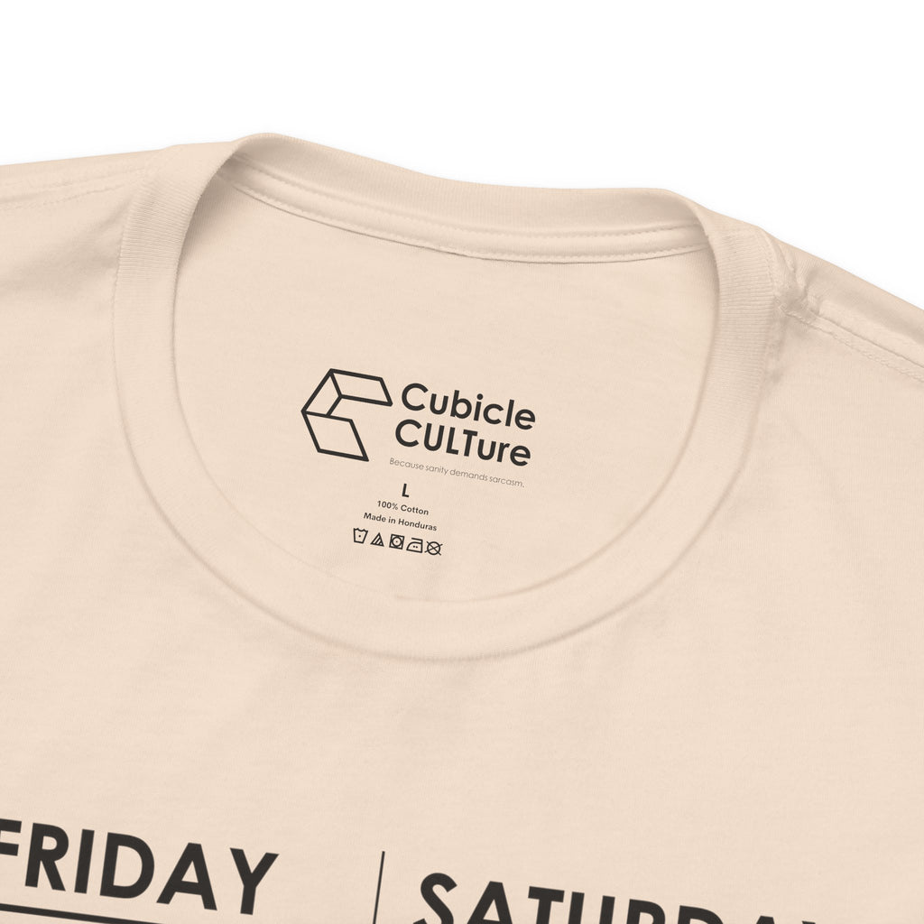 Weekend Cliff Comic T-Shirt – Cliffverse Dark Humor Friday to Monday Survival Graphic Tee