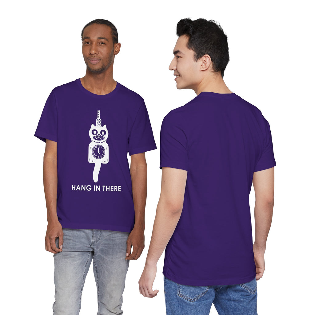 Hang In There T-Shirt – Dark Humor Cat Clock Parody Graphic Tee