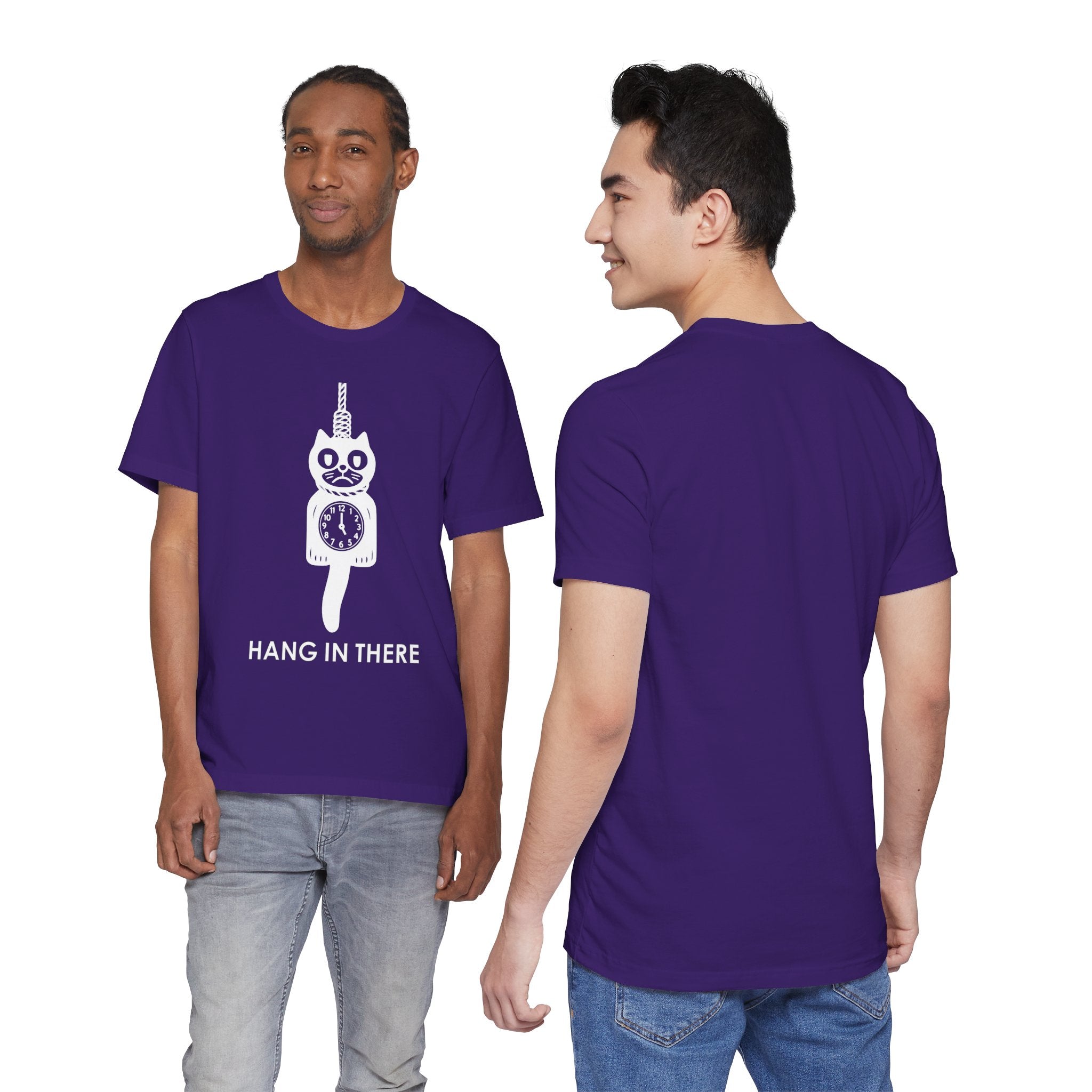 Hang In There T-Shirt – Dark Humor Cat Clock Parody Graphic Tee
