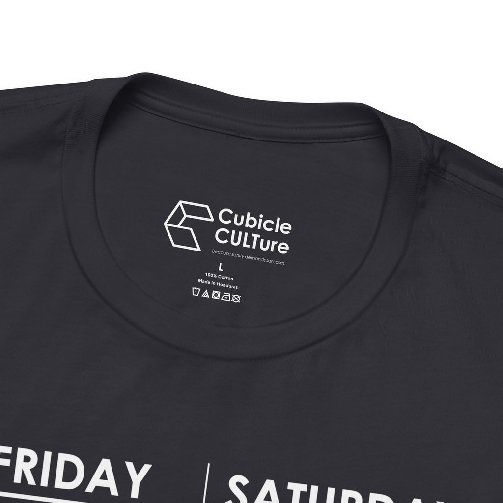 Weekend Cliff Comic T-Shirt – Dark Humor Friday to Monday Survival Graphic Tee