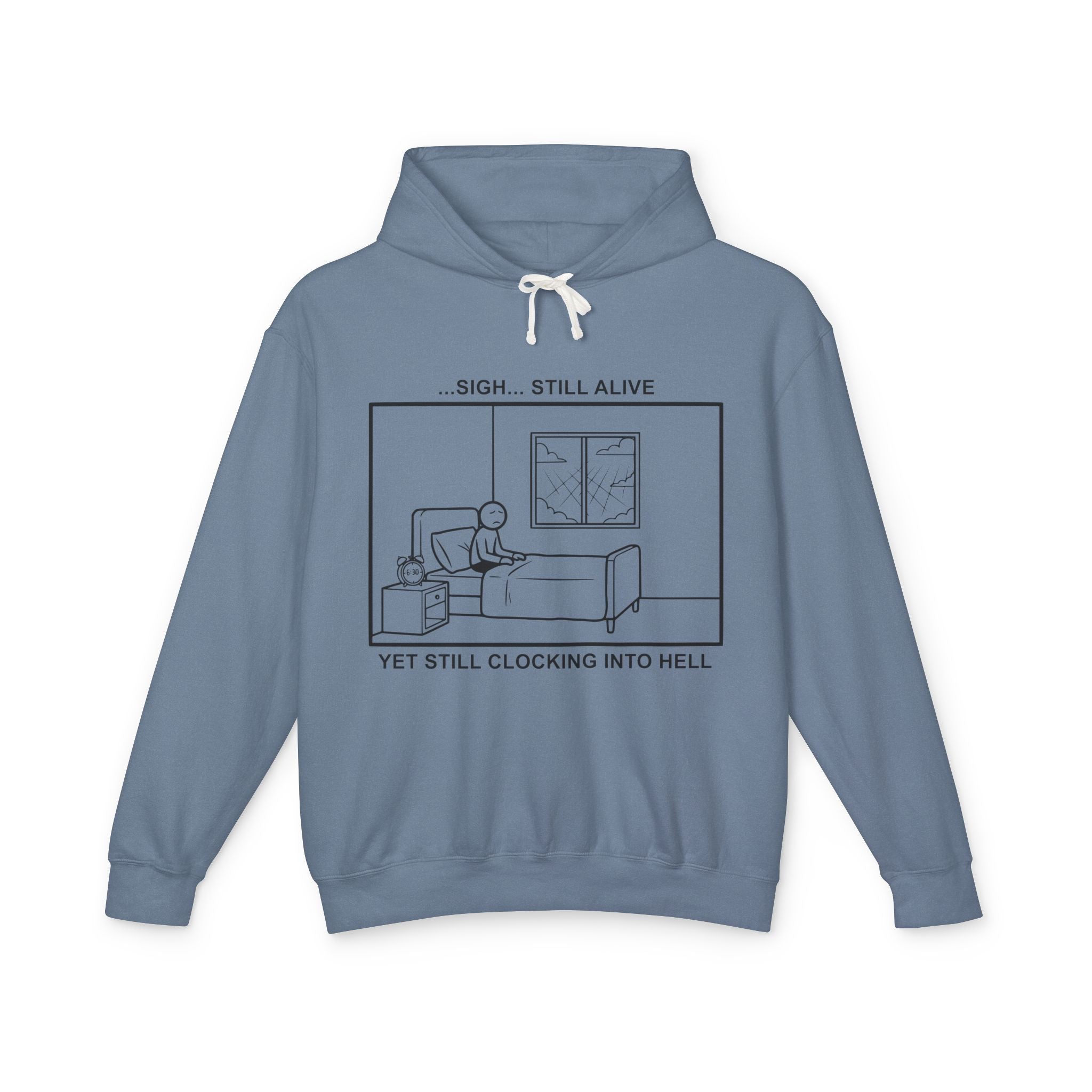 Every Morning — Clocking into Hell – Cliffverse Office Humor Hoodie for Corporate Survivors